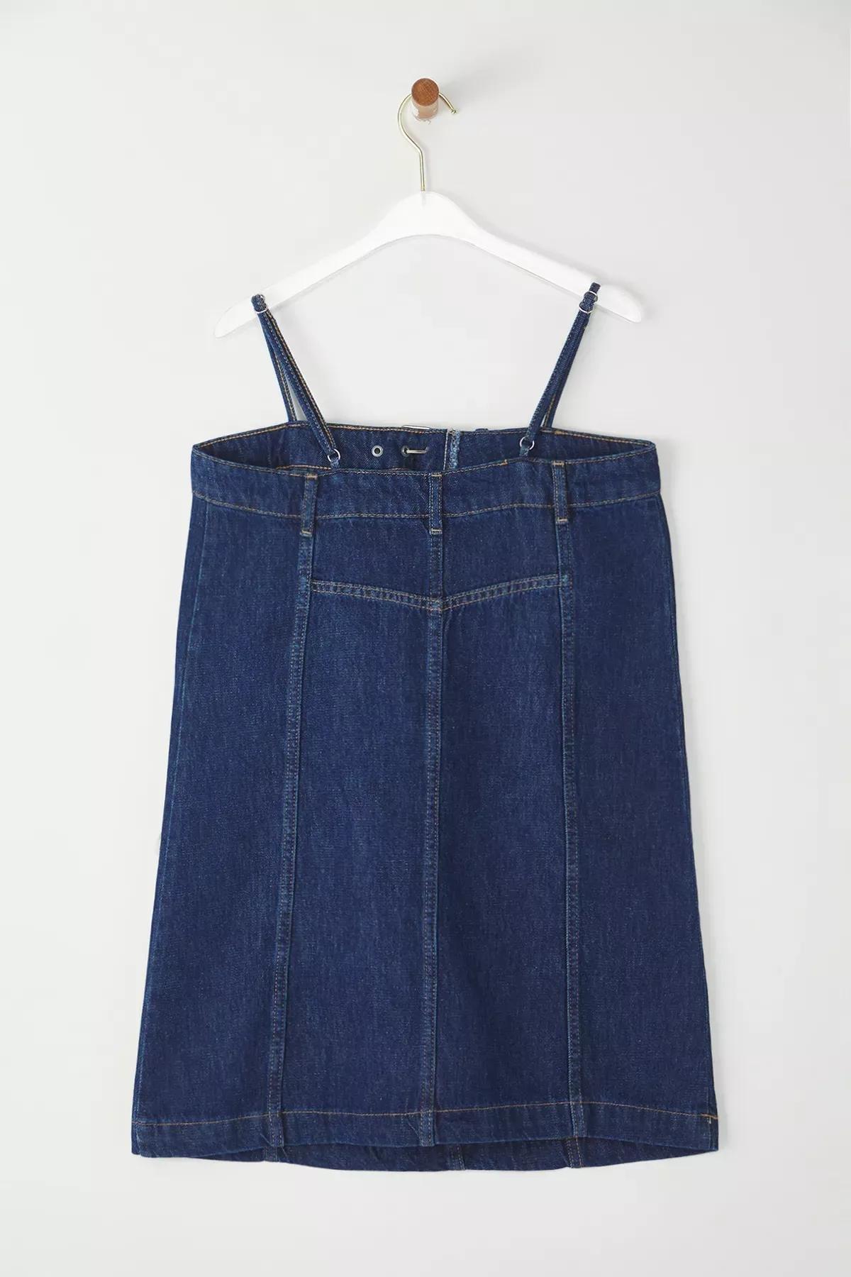 Blue Limited Edition Mini Denim Dress, DARK BLUE, large image number 4