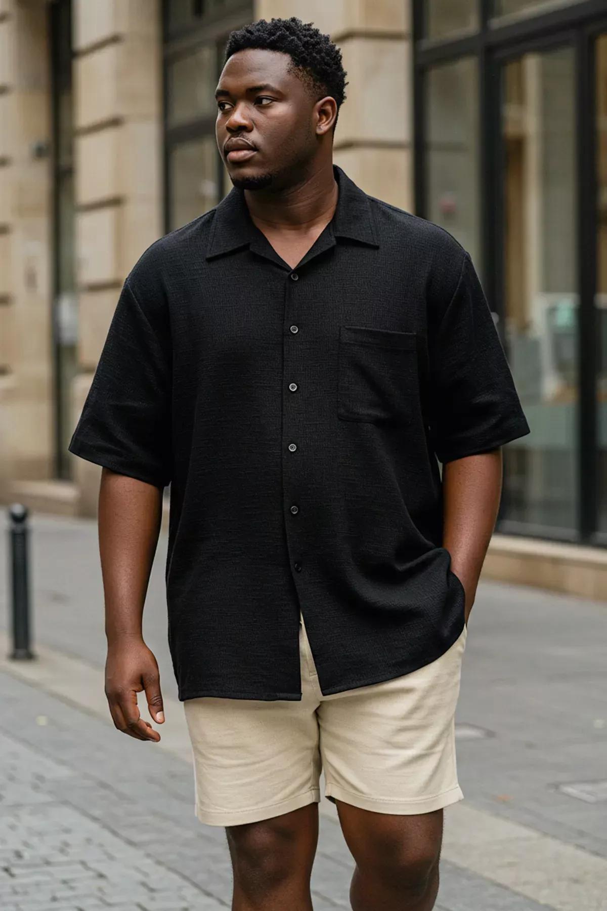 Black Camisole Knit Plus Shirt, , large image number 1