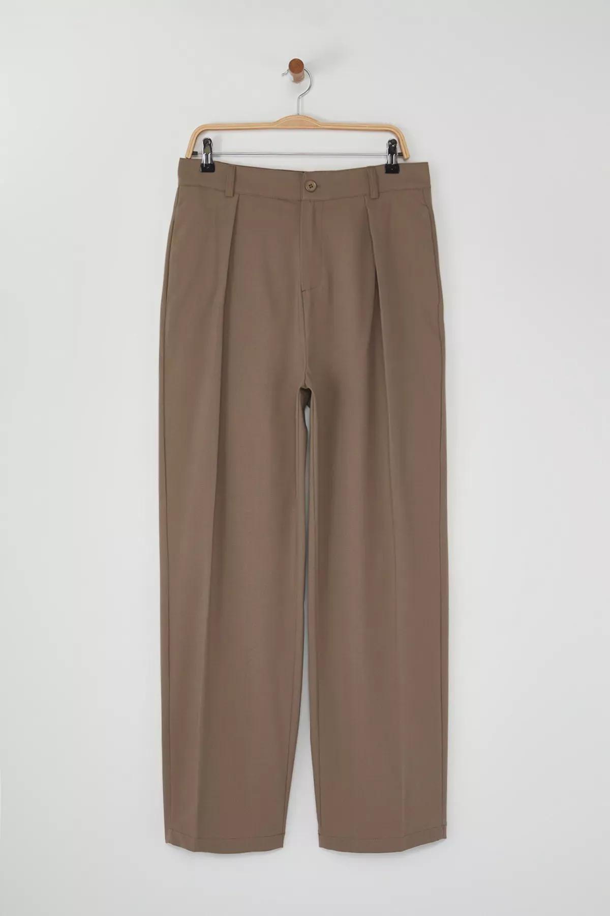 Beige Wide Leg Trousers, , medium