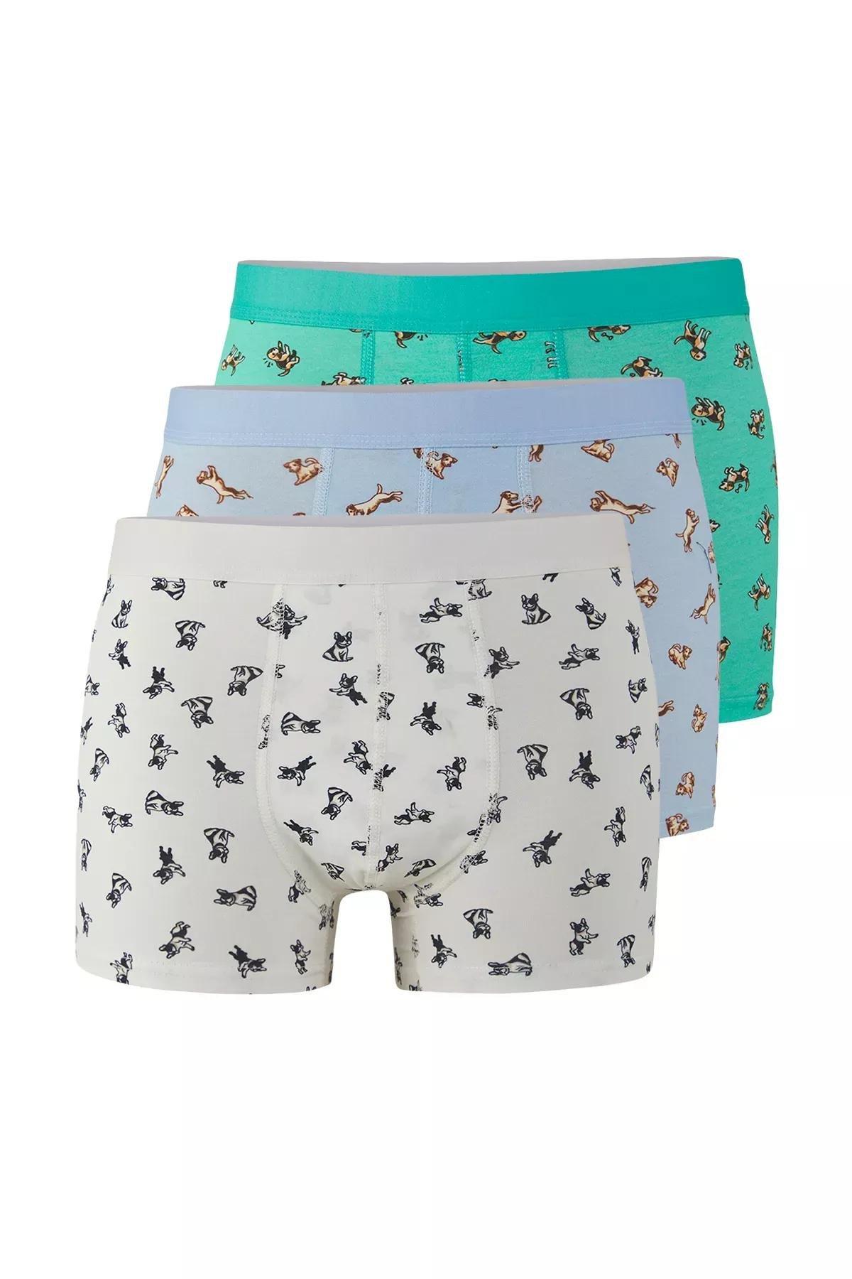 Multicoloured Animal Print Boxers, Set of 3, , large image number 0