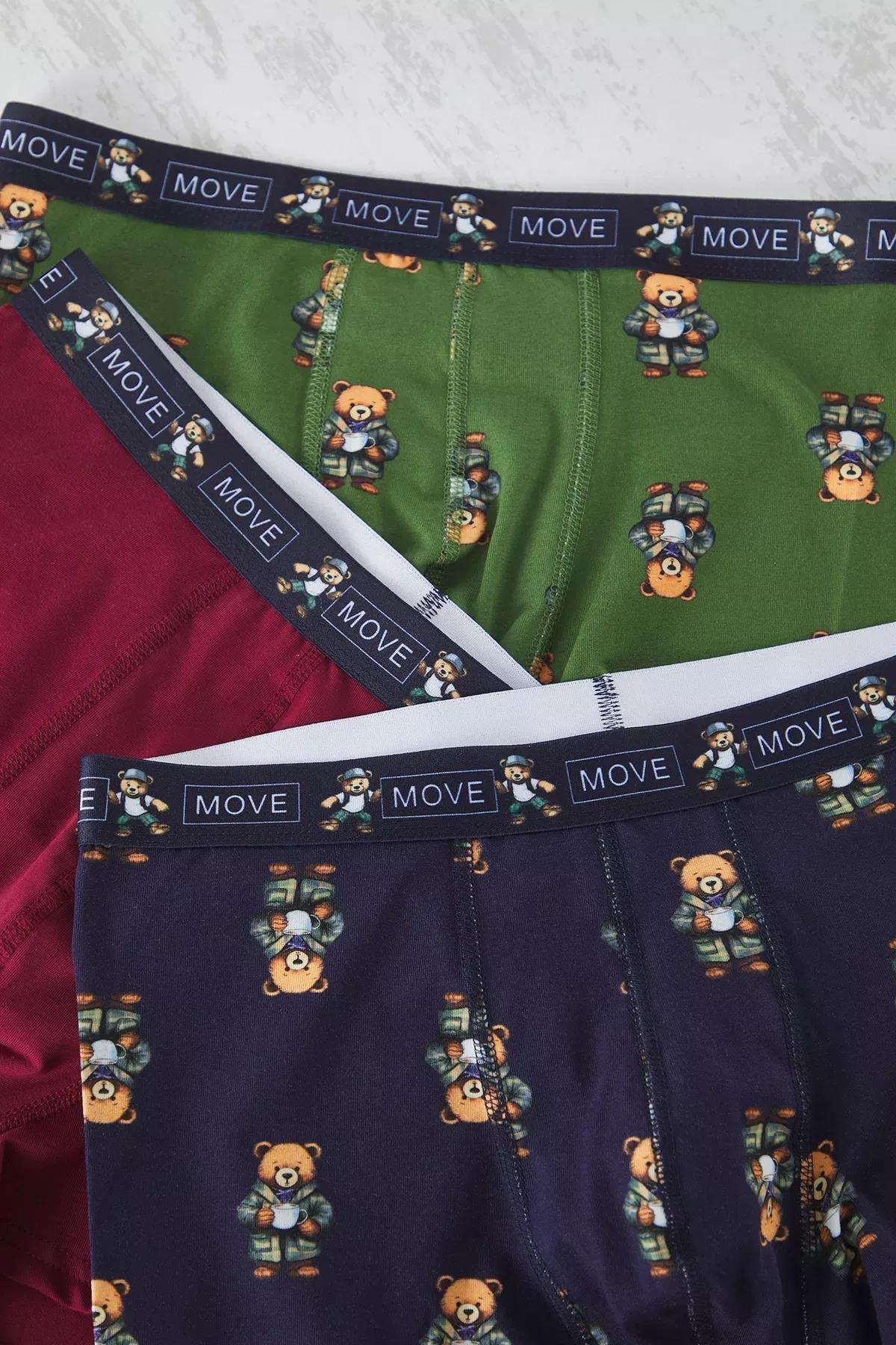 Multicolour Bear Boxers,set of 3, , large image number 1