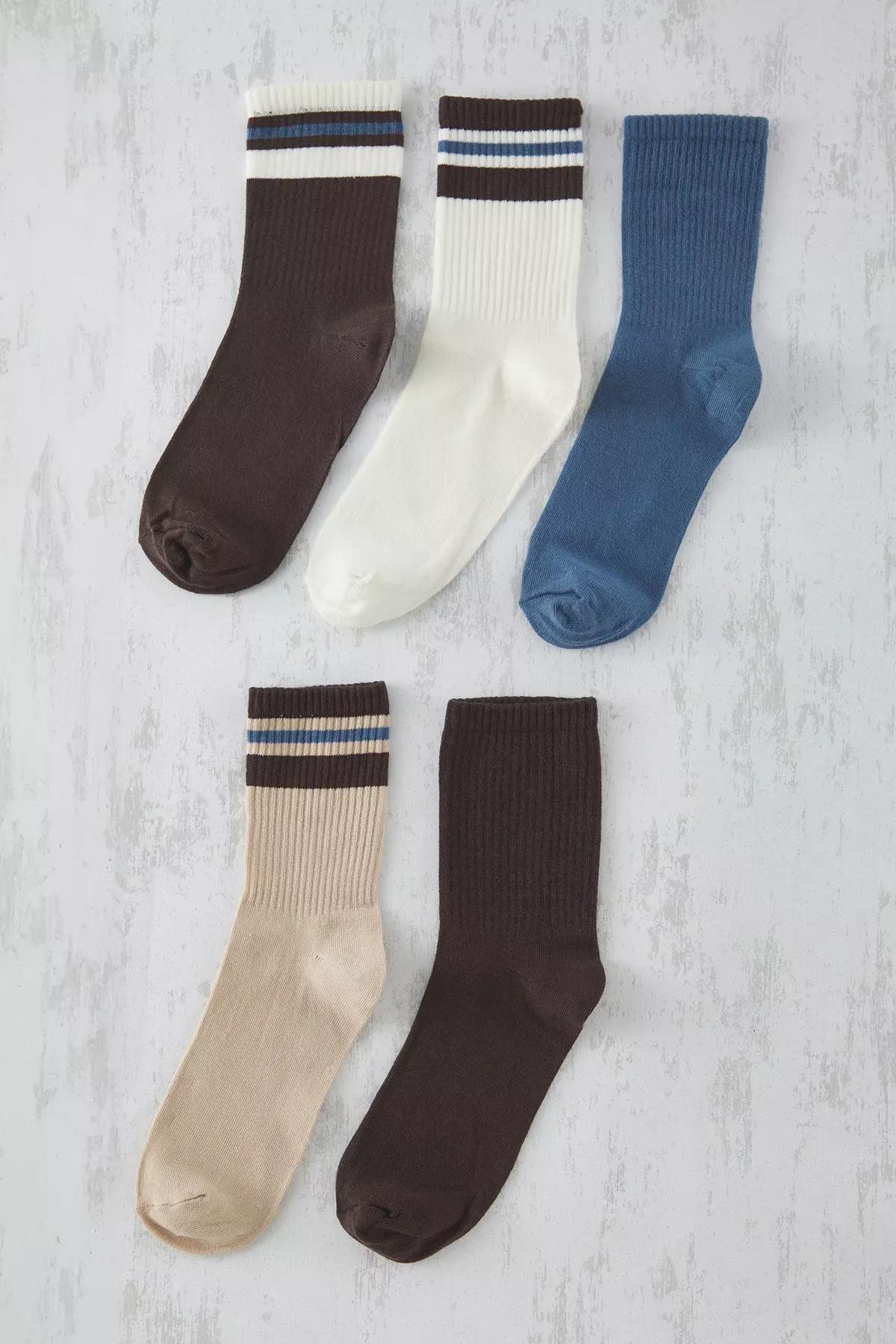 Beige Unisex Socks, set of 5, Very colorful, large image number 1