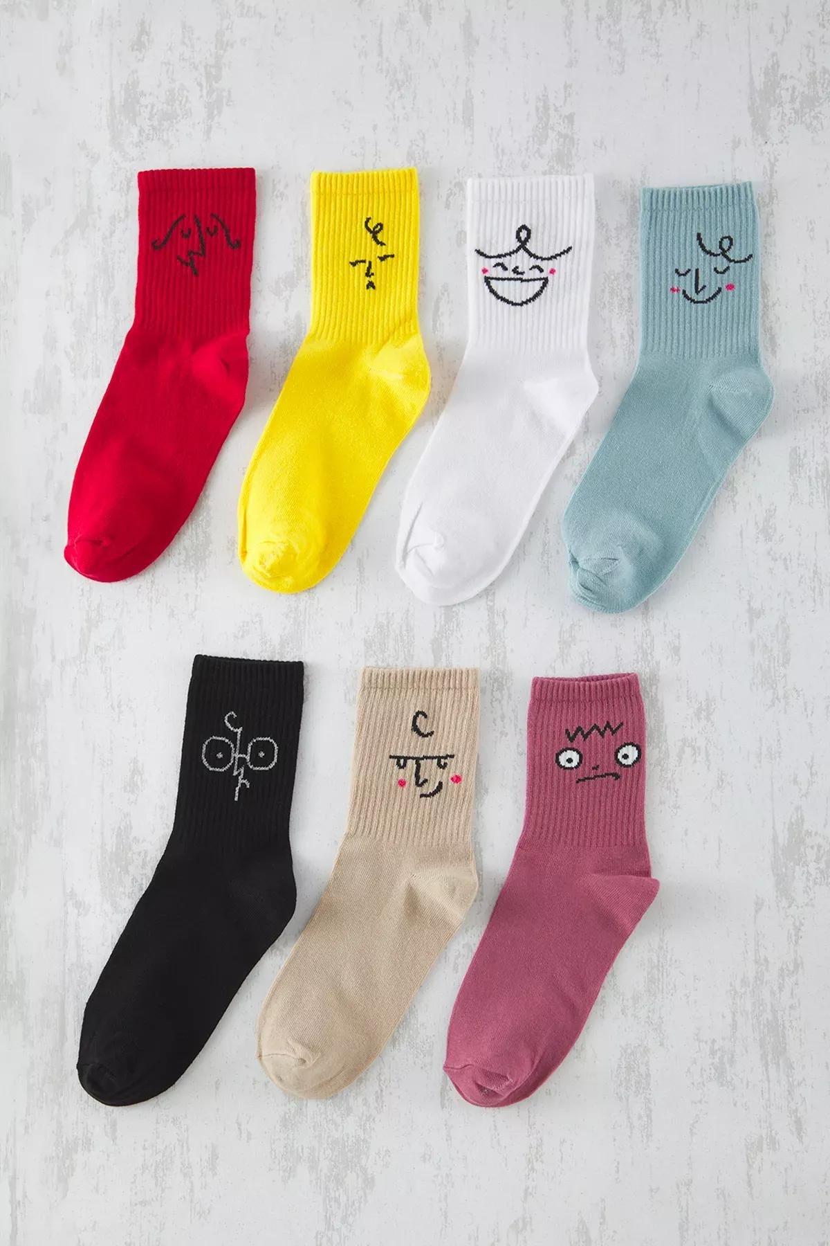 Multicolour Unisex Set of 7 Socks, Very colorful, large image number 0