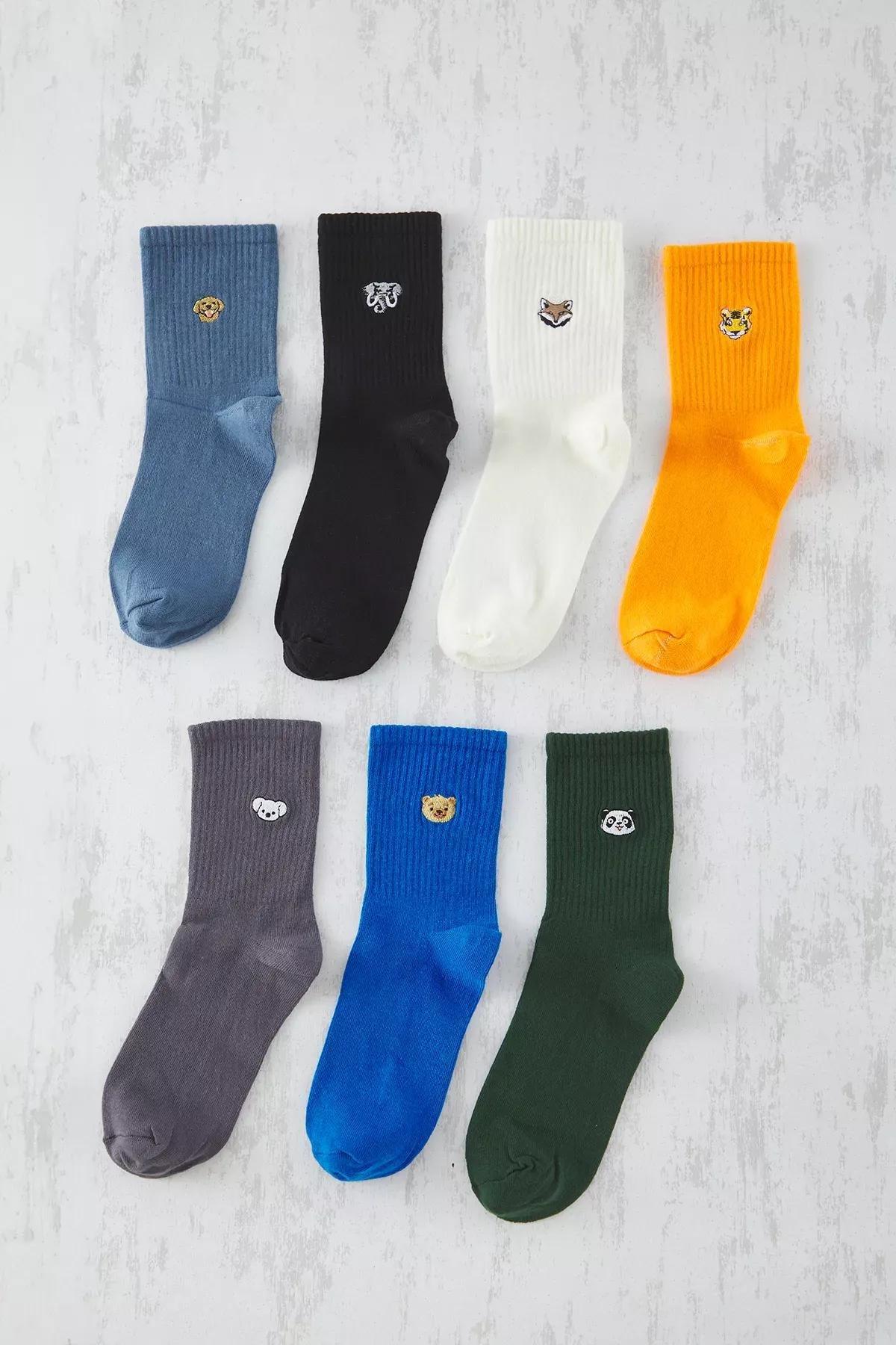 Multicolour Animal Socks, set of 2, , large image number 0