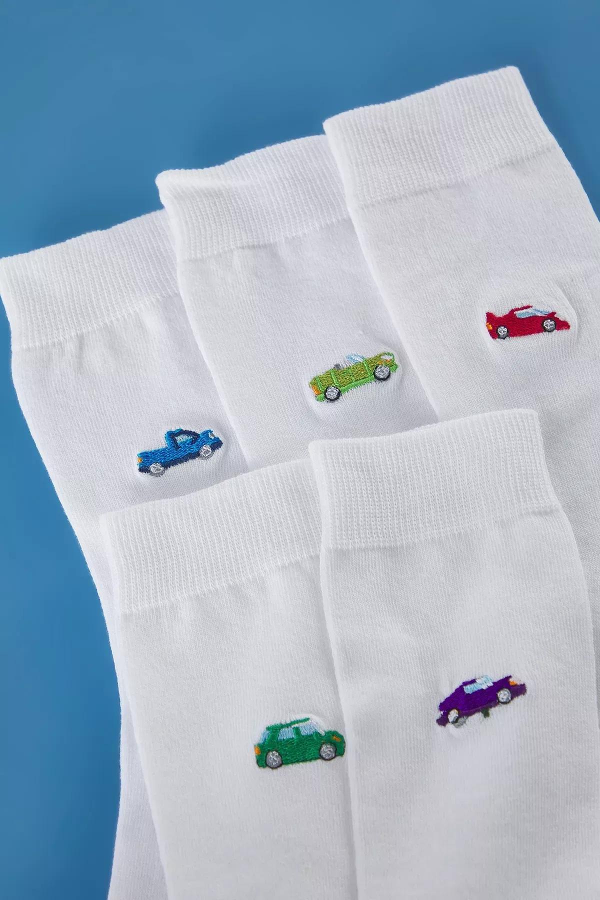 White Unisex Socks, set of 5, Very colorful, large image number 0