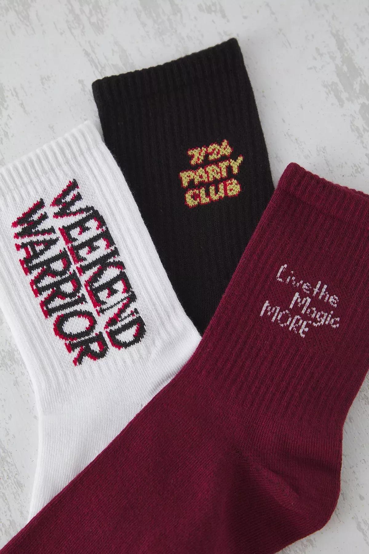 Red-Black-White Tennis-Medium Socks, set of 3, Very colorful, large image number 1