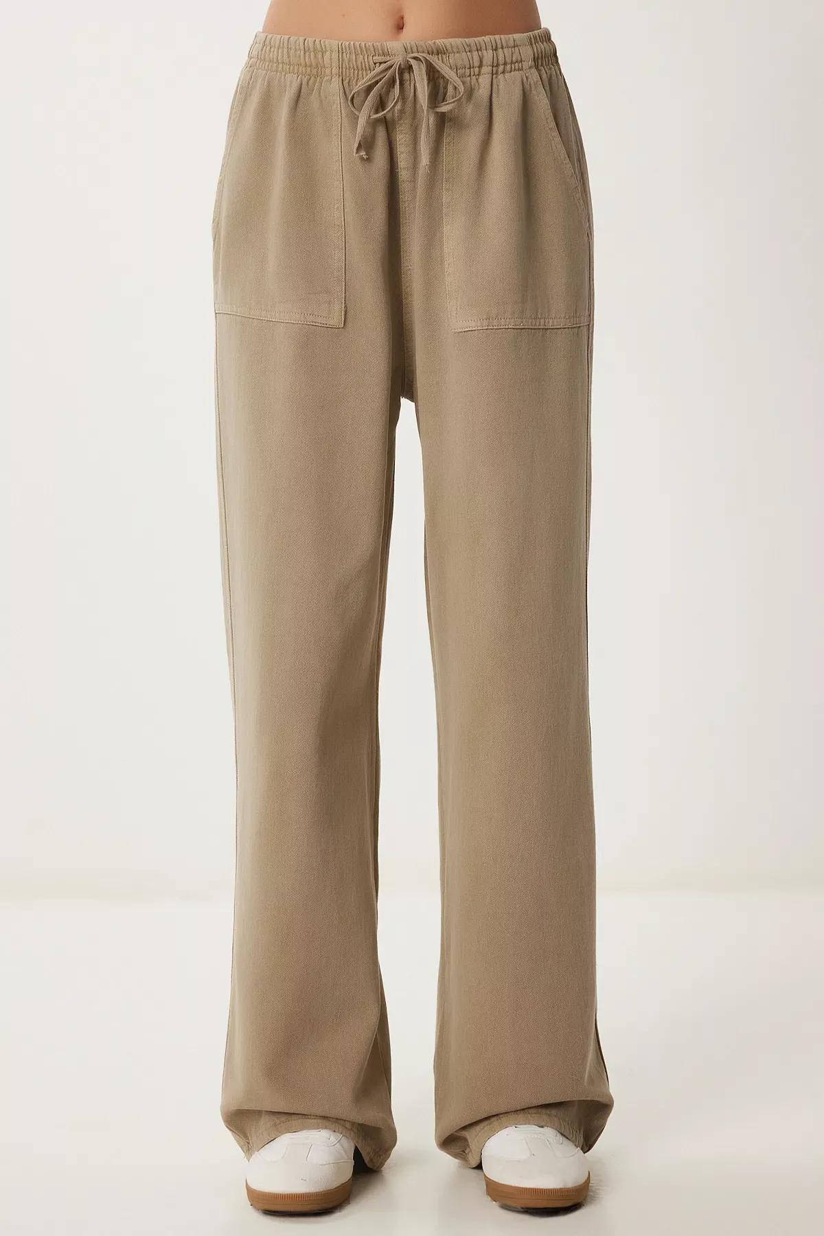 Green Faded Wide Leg Denim Palazzo, , large image number 2