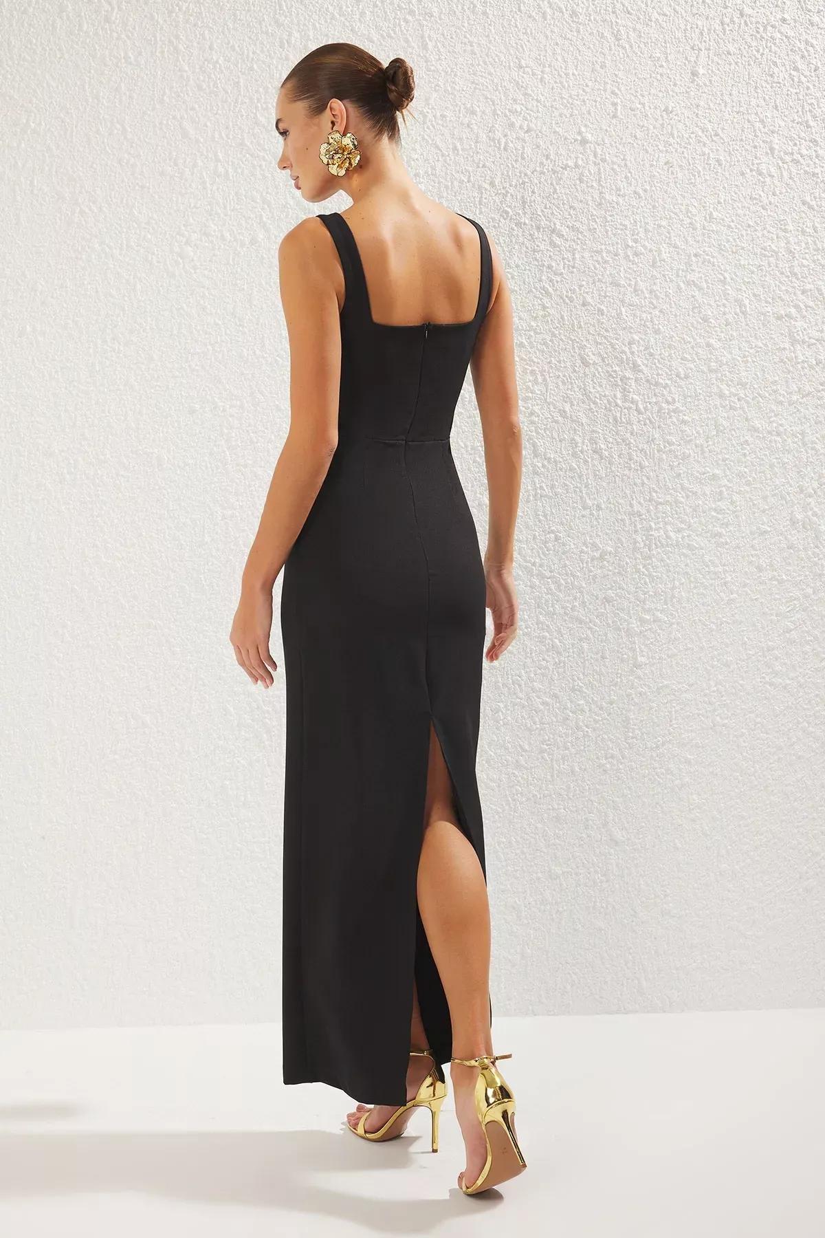 Black Accessory Detail Occasionwear Dress, , large image number 2