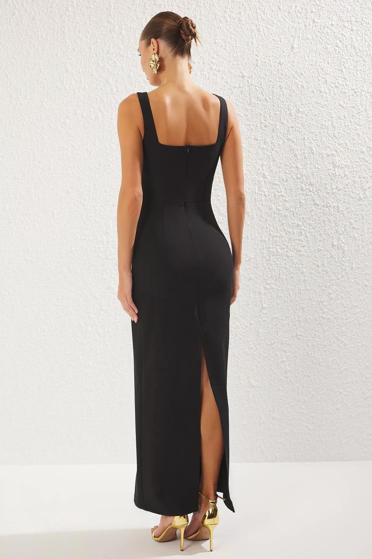 Black Accessory Detail Occasionwear Dress, , large image number 4