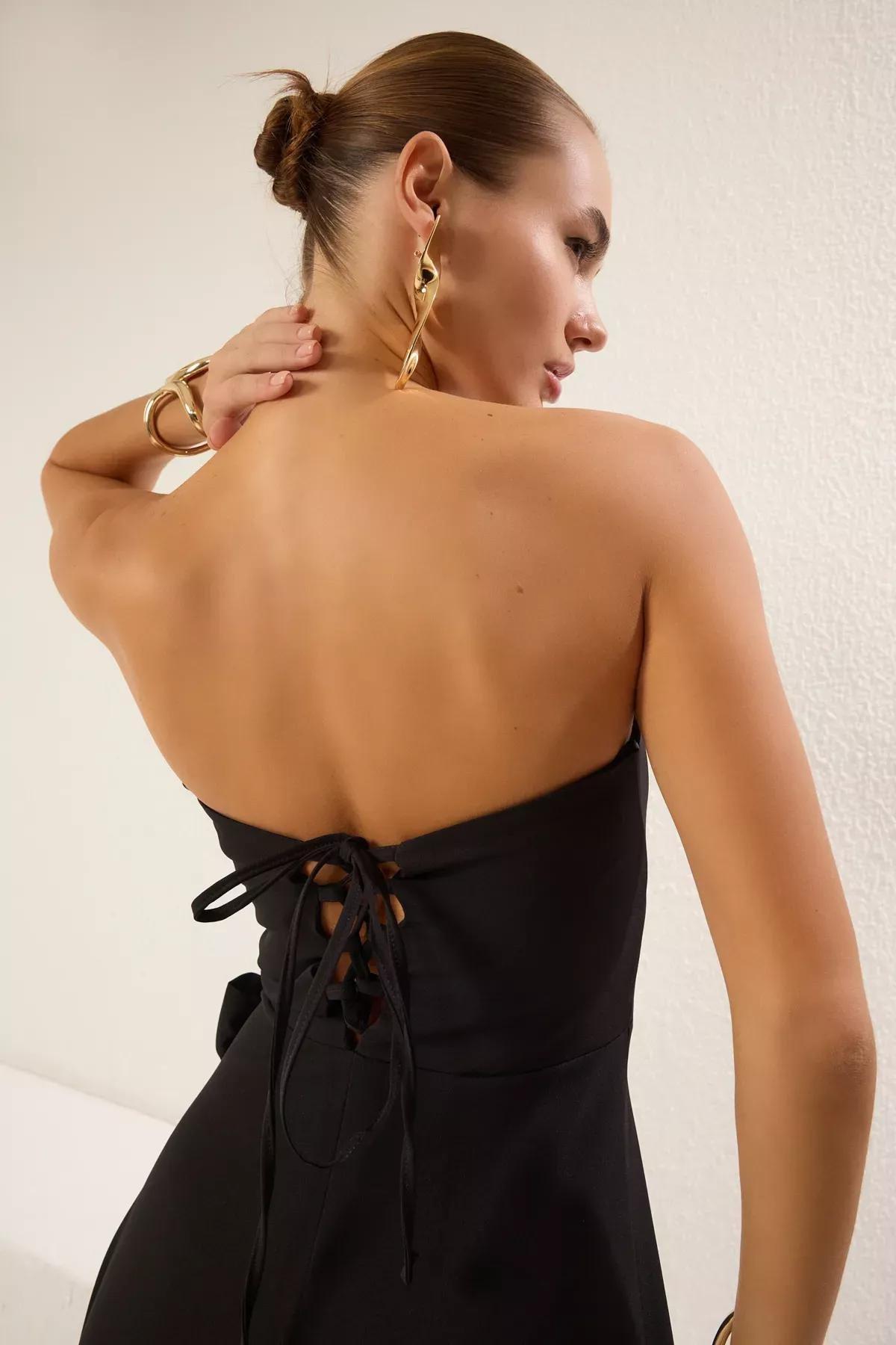 Black Strapless Occasionwear Dress, , large image number 2