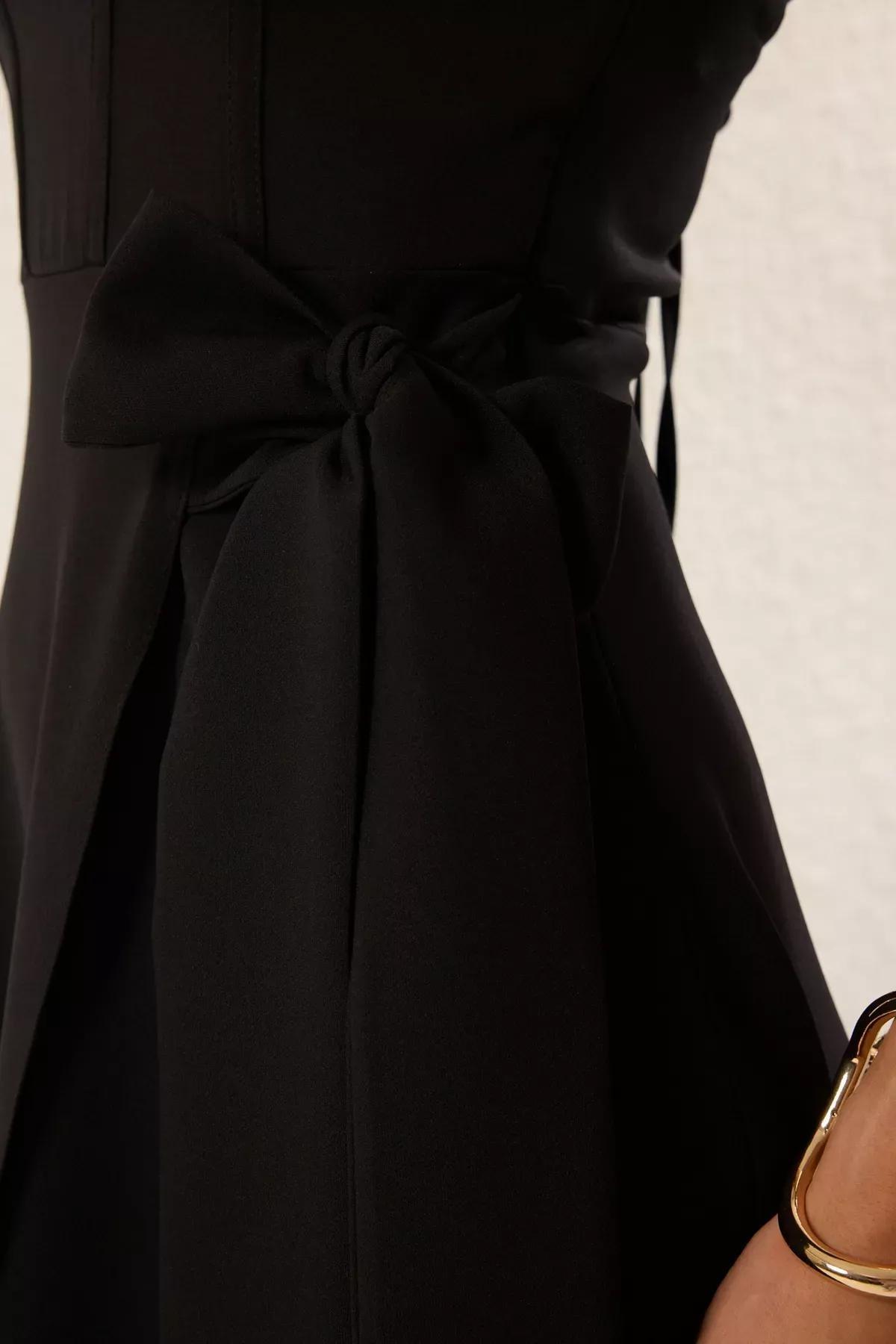 Black Strapless Occasionwear Dress, , large image number 4