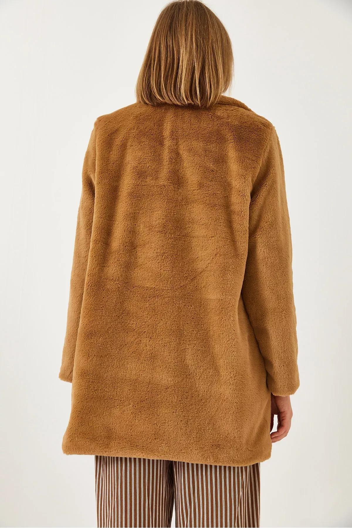 Brown Fur Coat, CAMEL, large image number 6