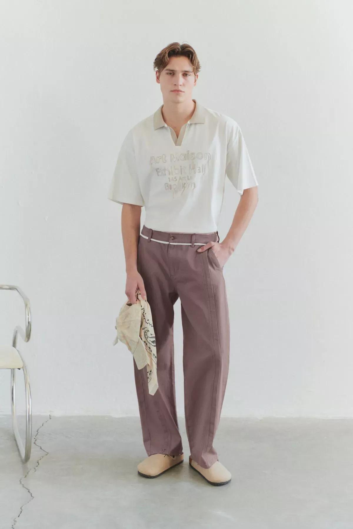 Brown Wide Leg Trousers, , large image number 1