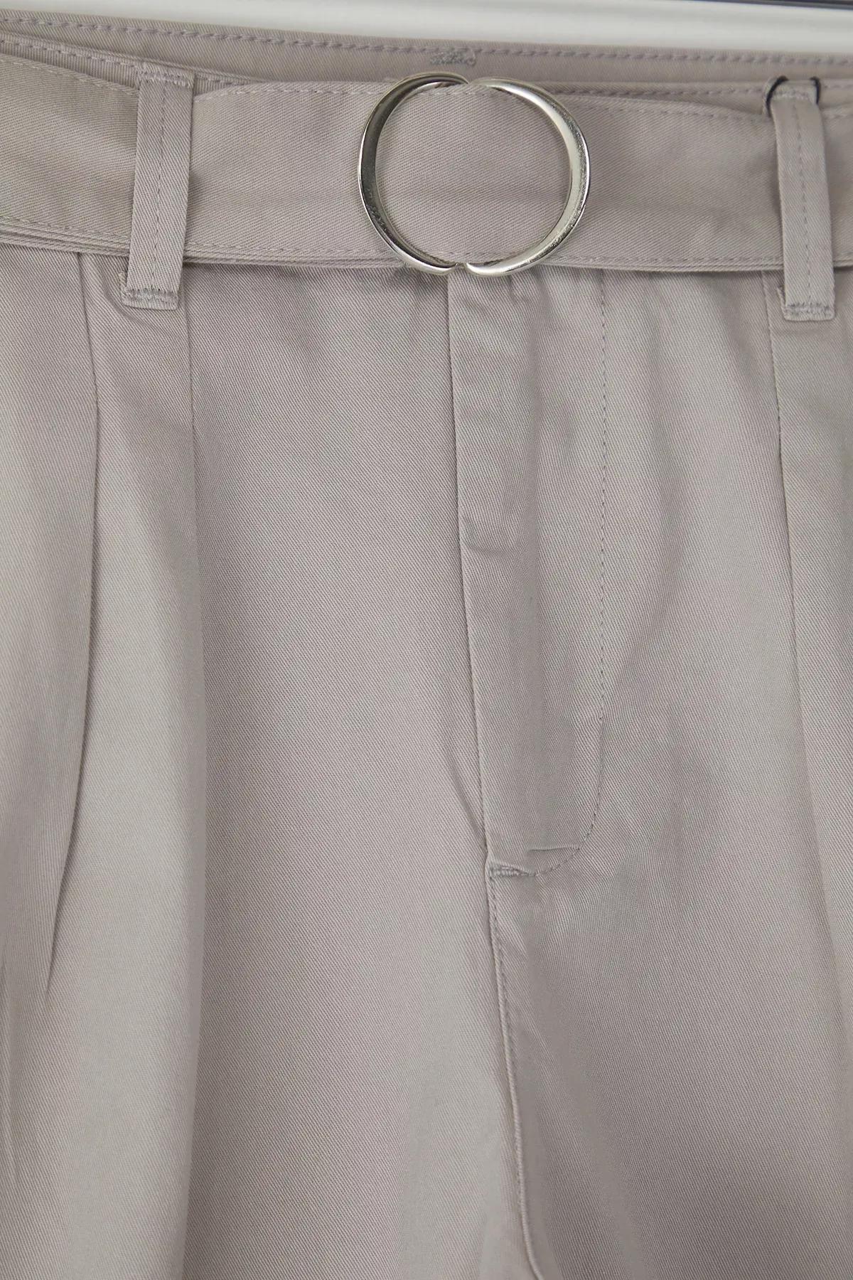 Beige Oversize Gabardine Shorts, , large image number 2