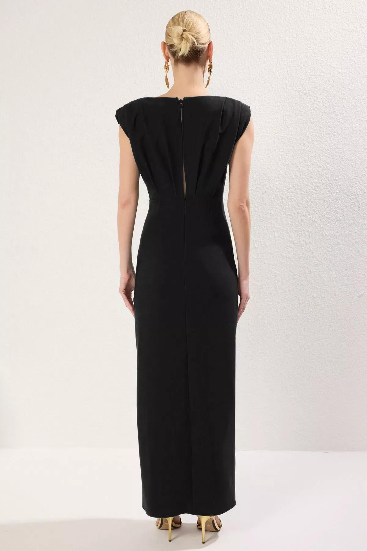 Black Accessory Detail Occasionwear Dress, , large image number 5