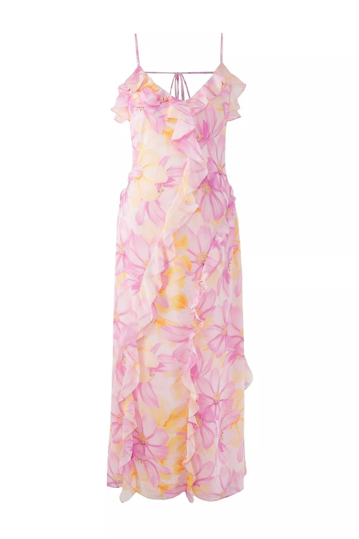 Pink  Ruffle Maxi Dress, Pink, large image number 2