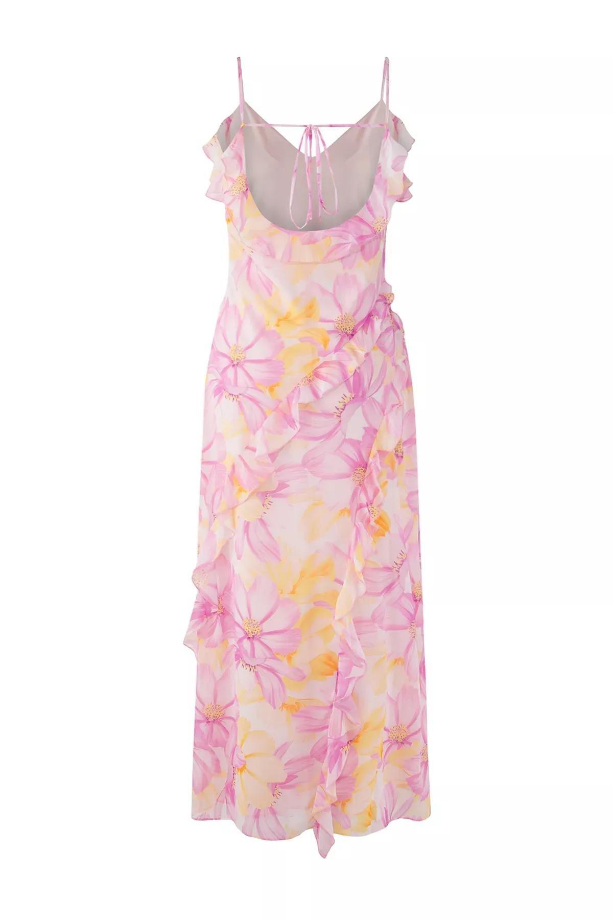Pink  Ruffle Maxi Dress, Pink, large image number 3