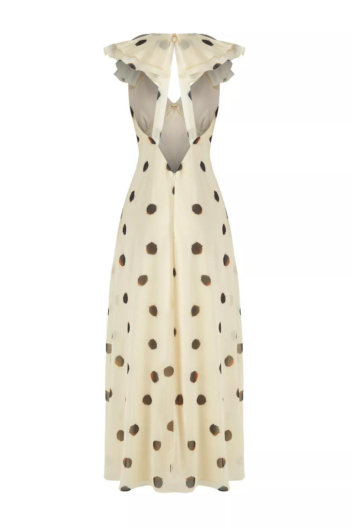 Yellow  Polka Dot Maxi Dress, LIGHT YELLOW, large image number 3