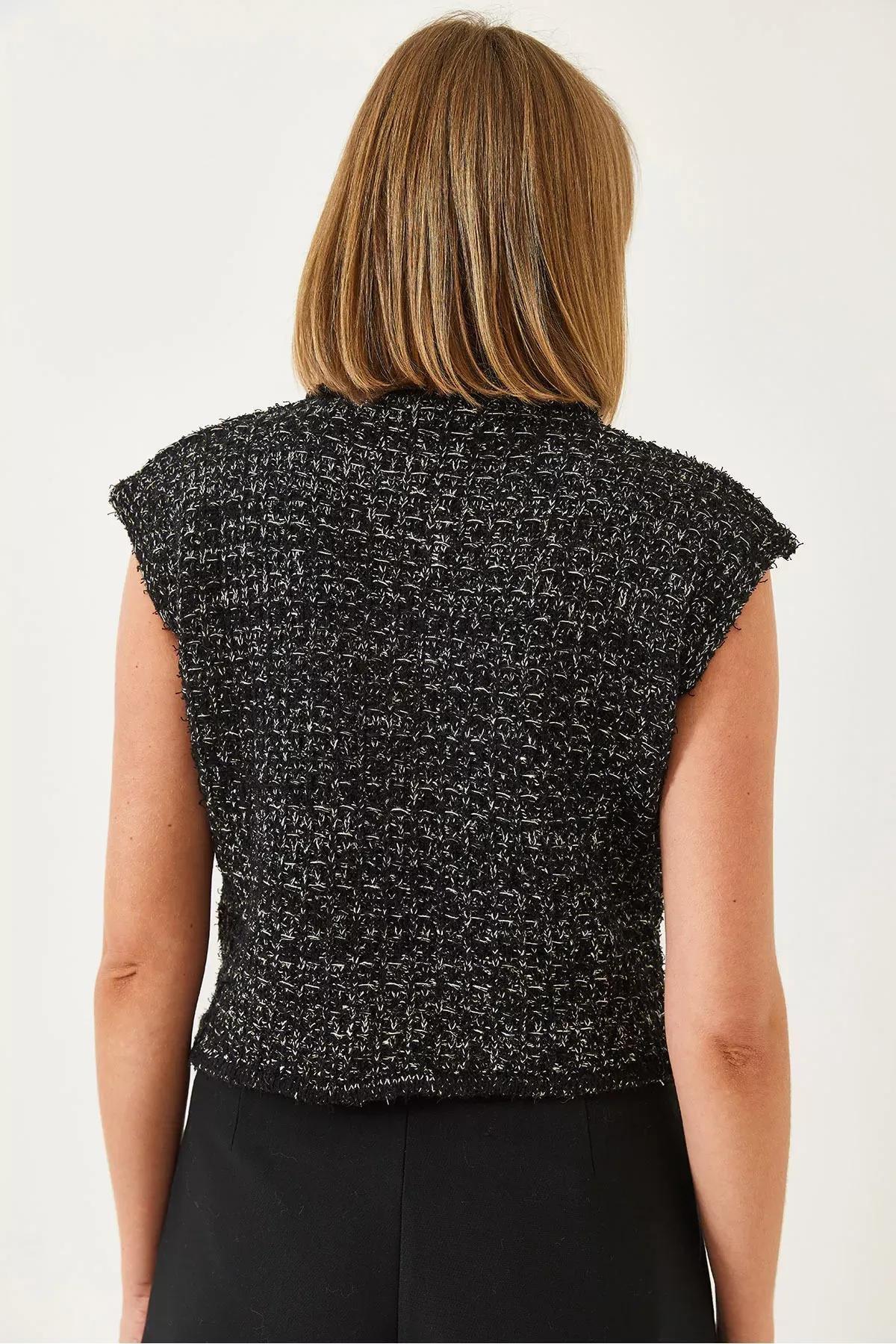 Black Knitwear Vest, BLACK, large image number 5