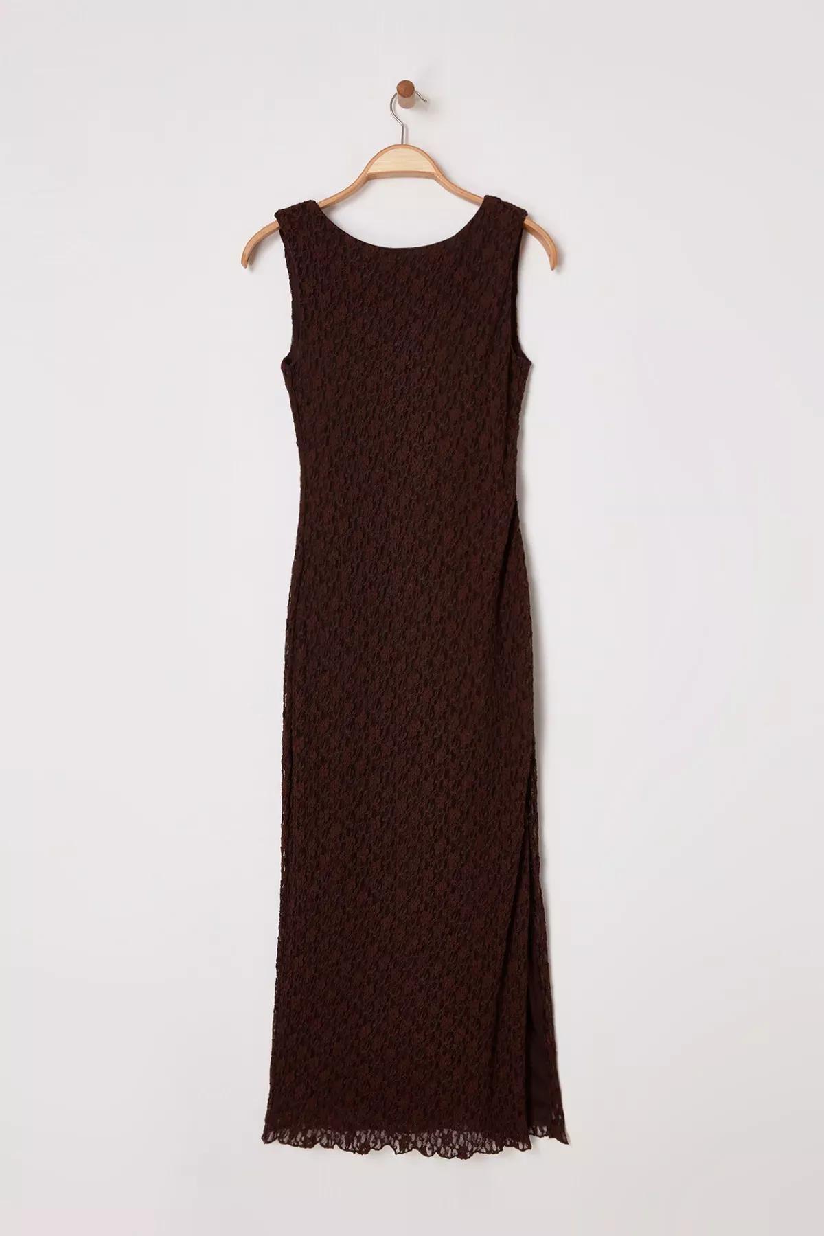 Brown Limited Edition Lace Bodycon Dress, , large image number 2
