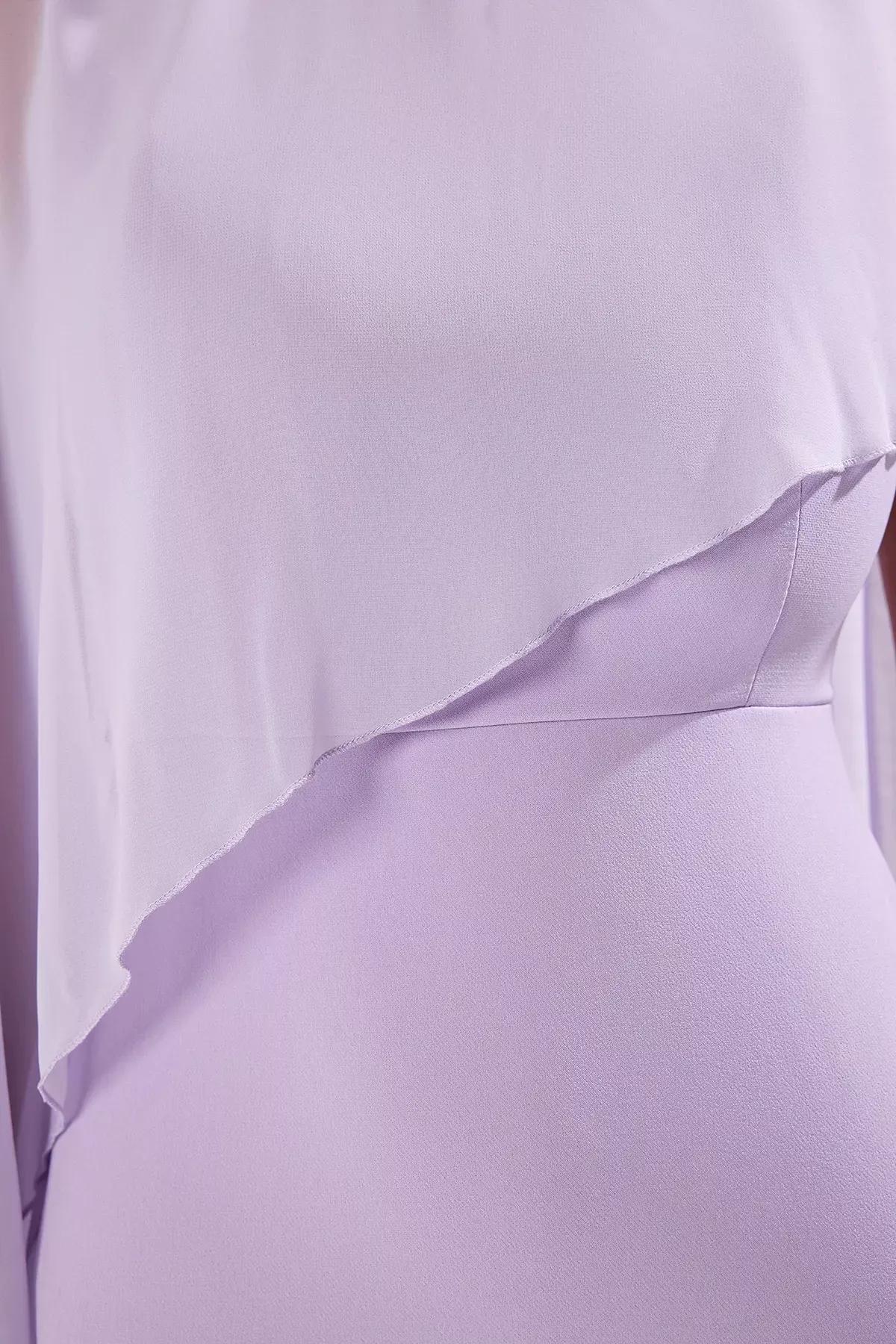 Purple Body-Fitting Midi Dress, Lilac, large image number 2