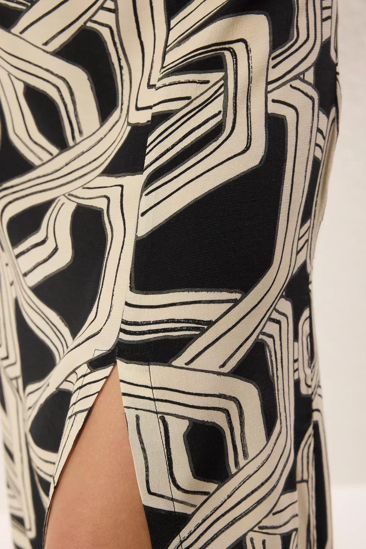 Multicolor Patterned Midi Skirt, , large image number 3