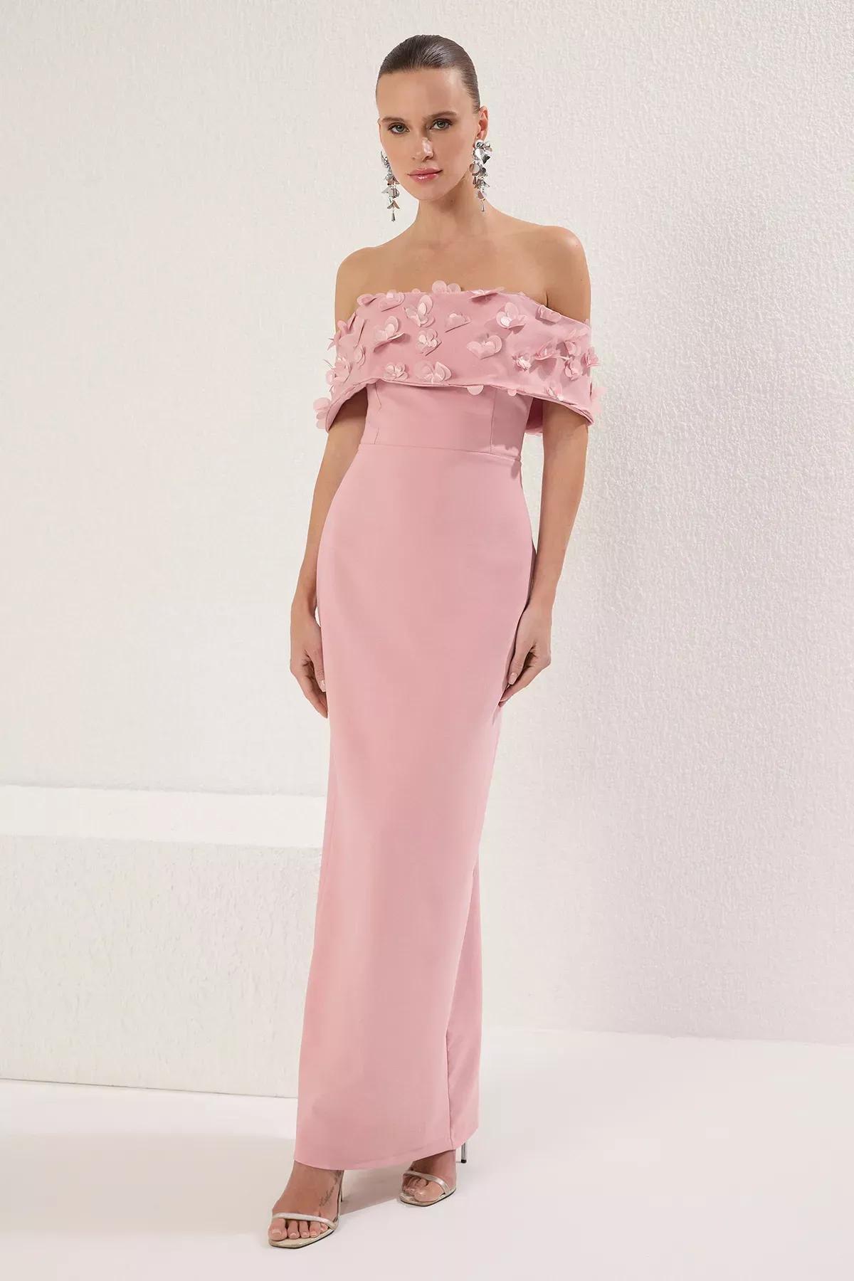Pink Applique Occasionwear Dress, , large image number 0