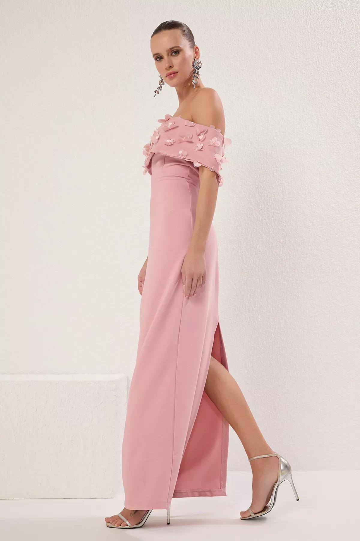 Pink Applique Occasionwear Dress, , large image number 2