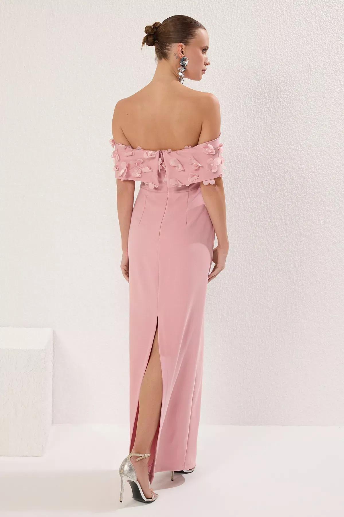 Pink Applique Occasionwear Dress, , large image number 5