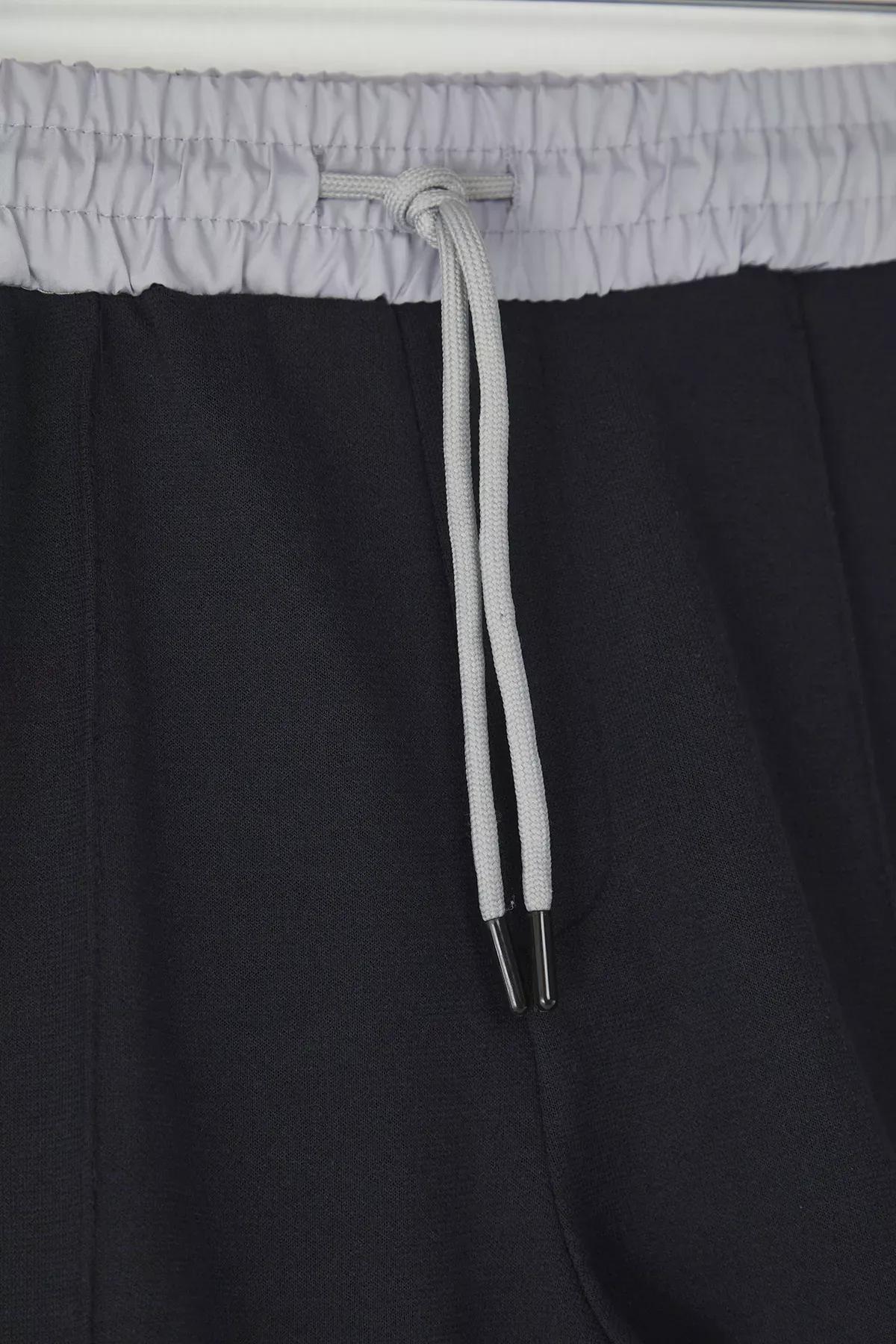 Navy Textured Pique Shorts, Navy blue, large image number 3