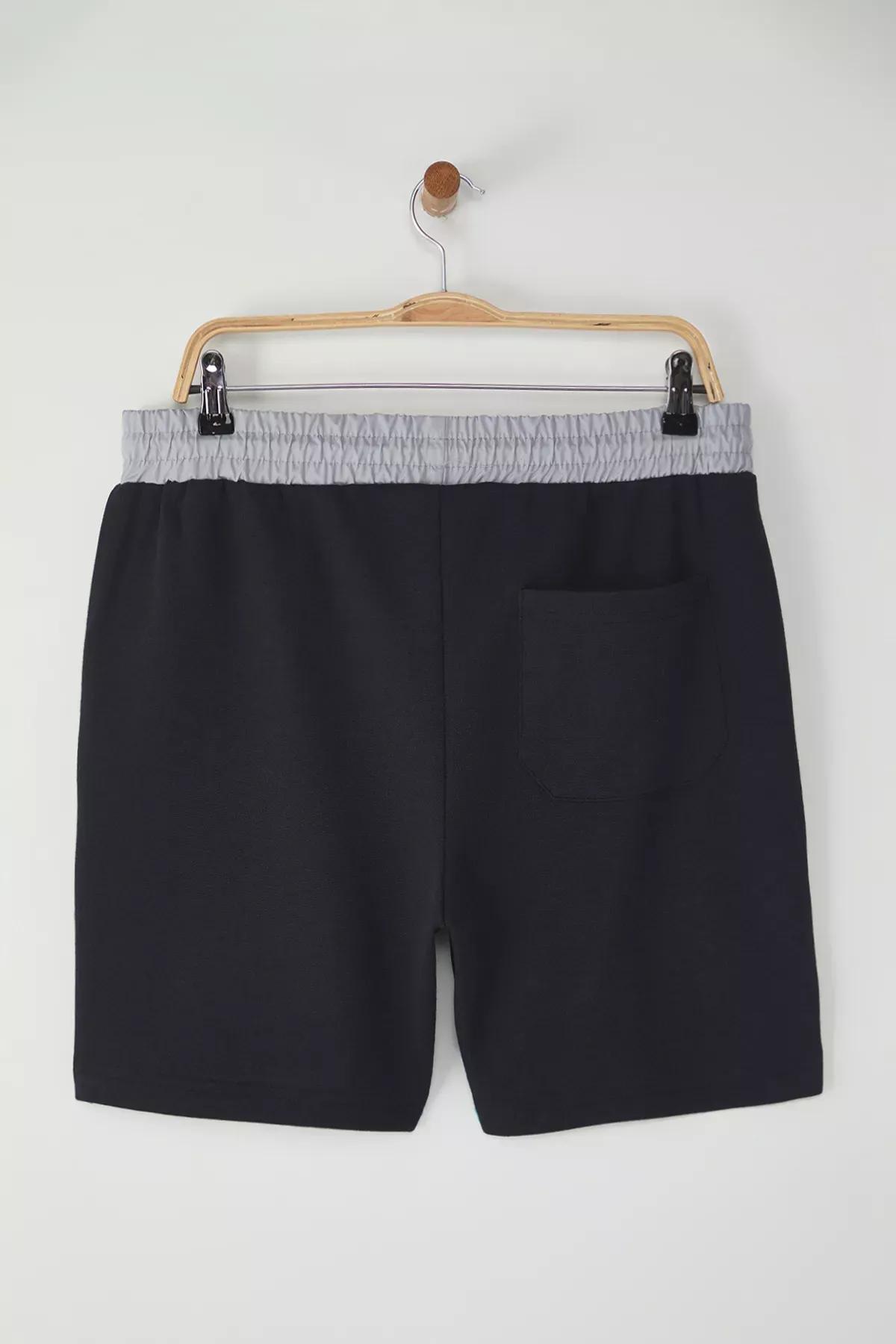 Navy Textured Pique Shorts, Navy blue, large image number 5
