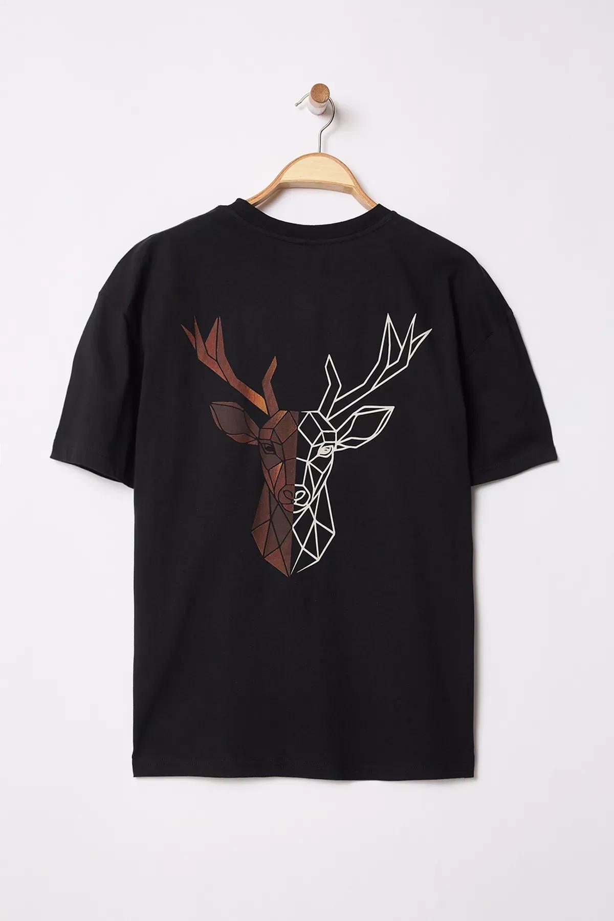 Black Animal Print T-Shirt, , large image number 2