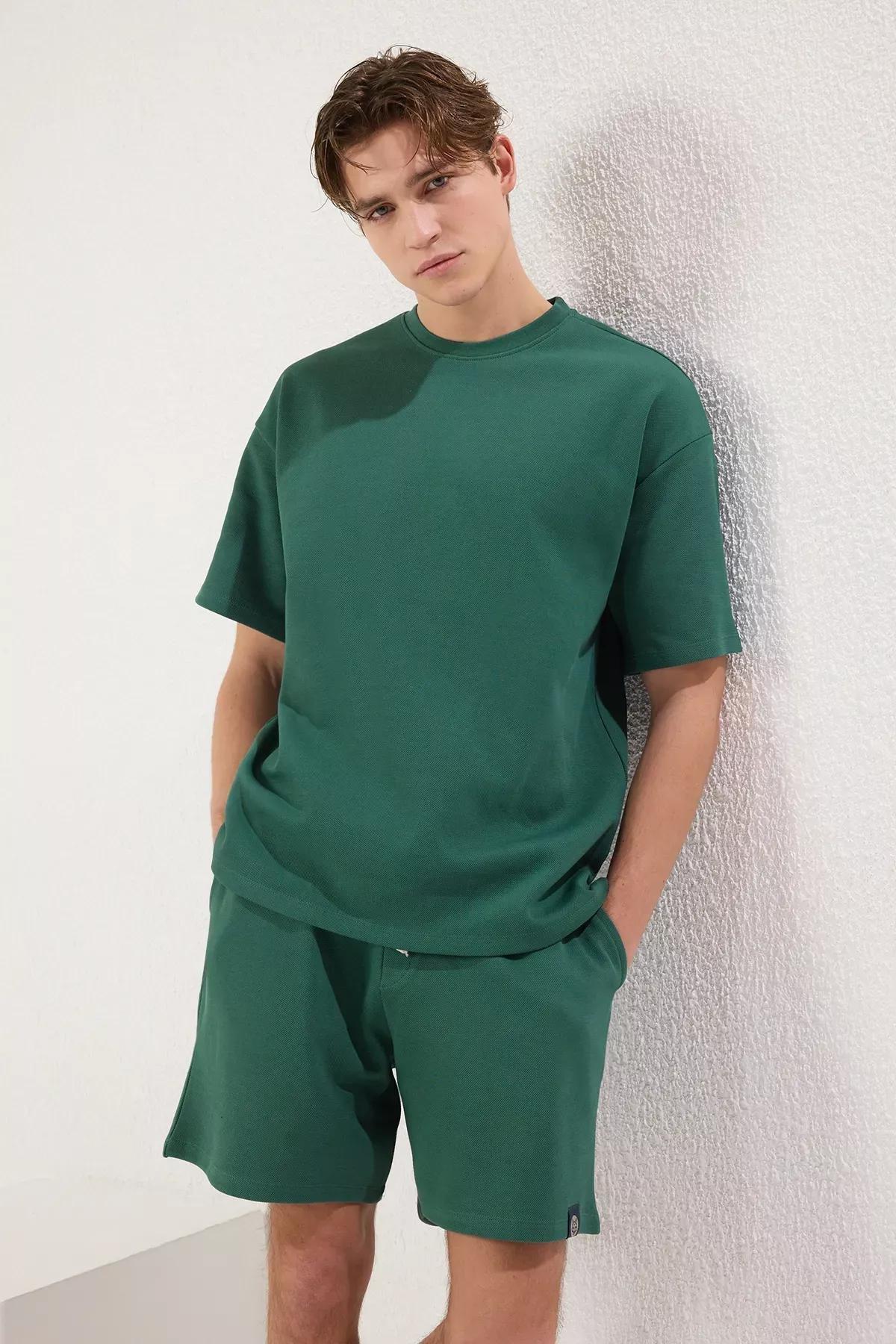 Green Oversize Tracksuit Set, Emerald, large image number 0
