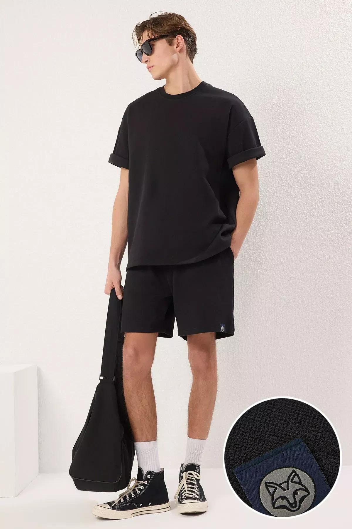Black Oversized T-Shirt Set, , large image number 1