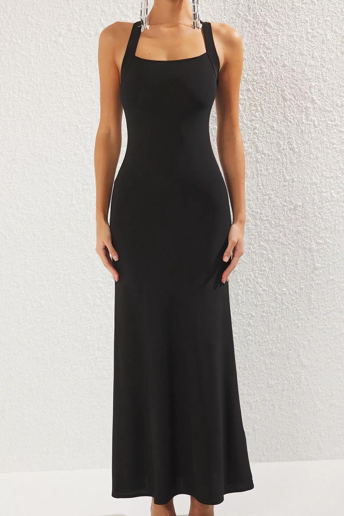 Black Bodycon Maxi Elegant Occasionwear Dress, BLACK, large image number 3