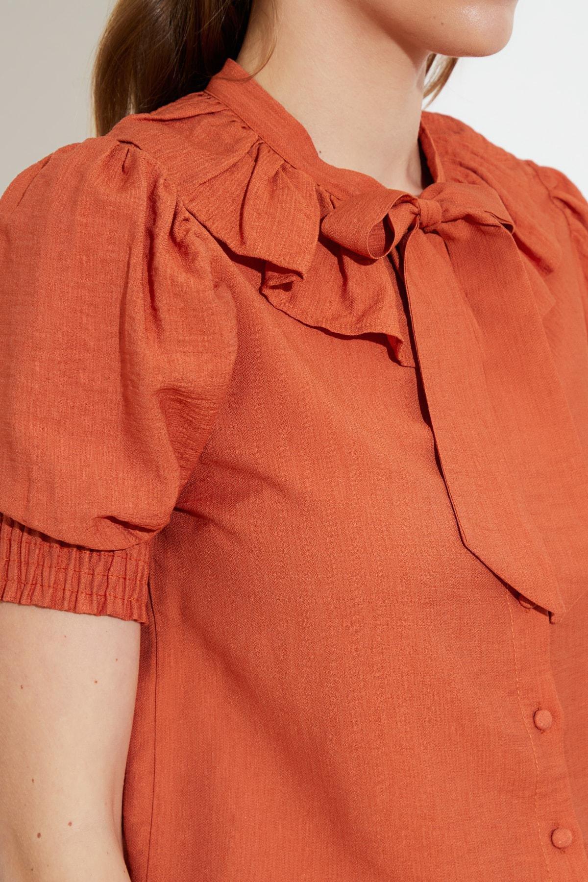 Brown Balloon Sleeves Shirt, , large image number 3