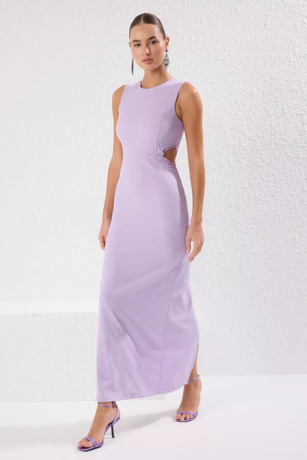 Purple Printed Occasionwear Dress, , large image number 1