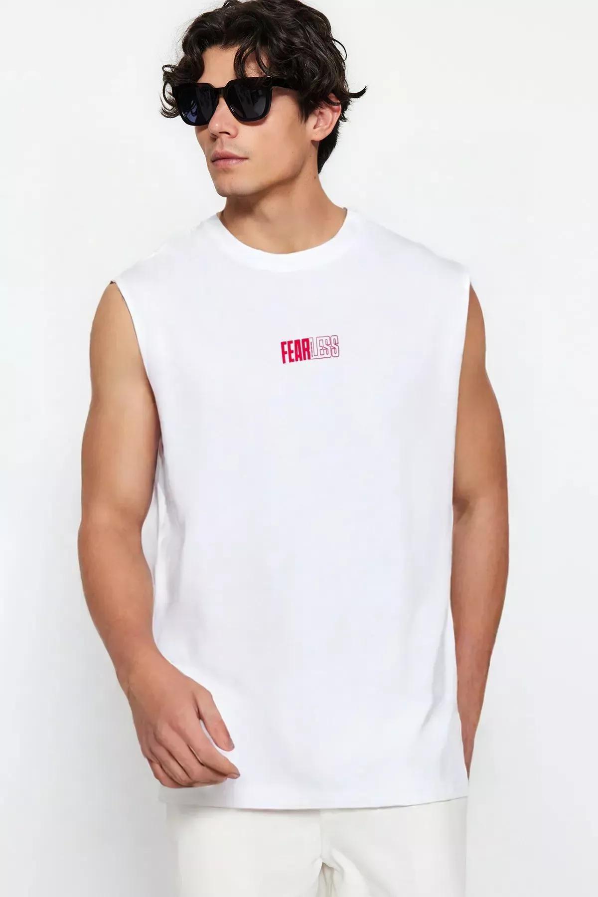 White Oversize Printed T-Shirt, , large image number 1