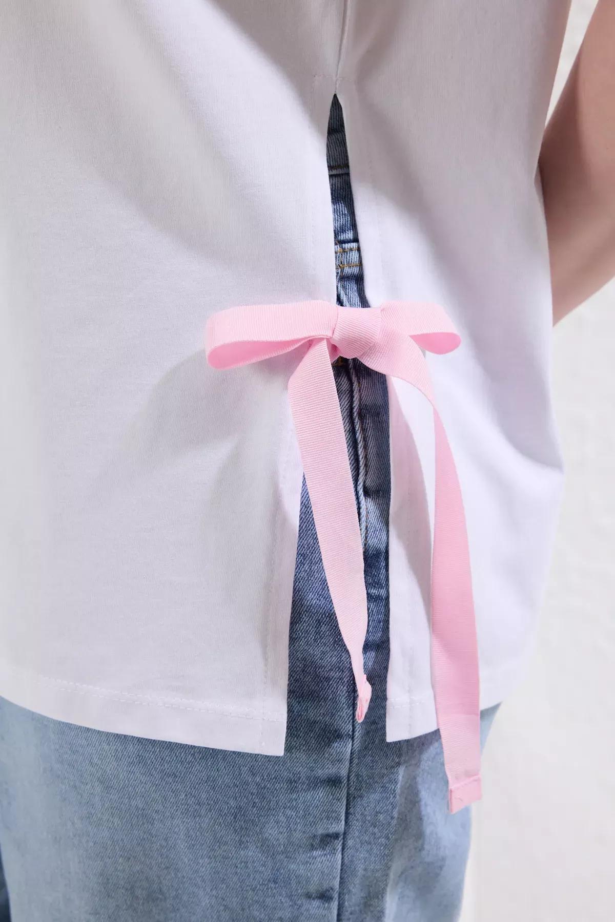 White Side Bow Tie T-Shirt, , large image number 3