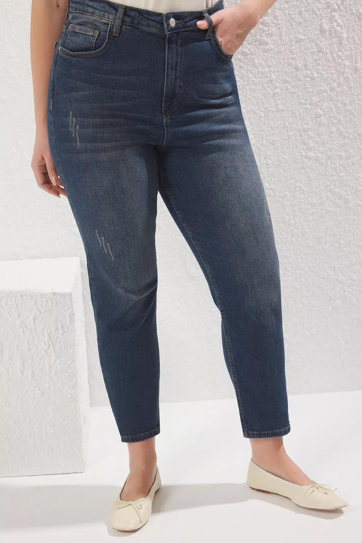 Blue Destroy Skinny Jeans, DARK BLUE, large image number 2
