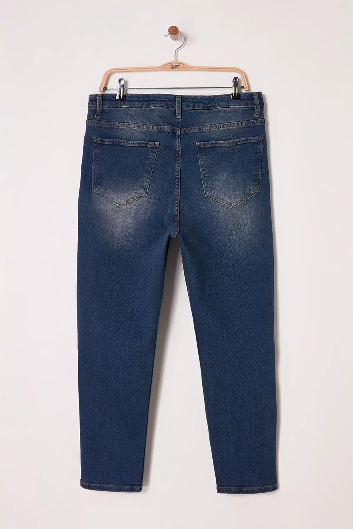 Blue Destroy Skinny Jeans, DARK BLUE, large image number 5