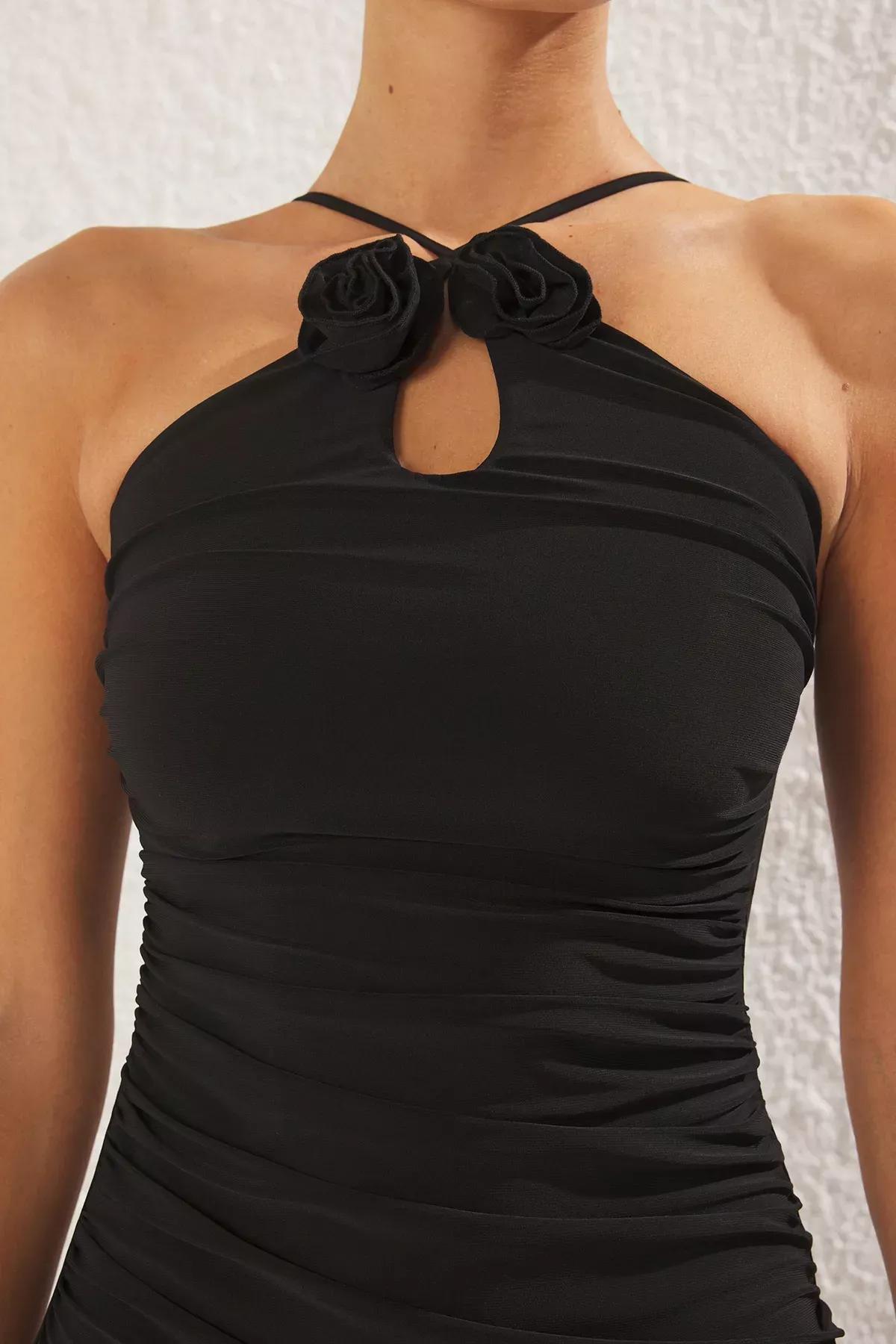 Black Bodycon Midi Dress, , large image number 2
