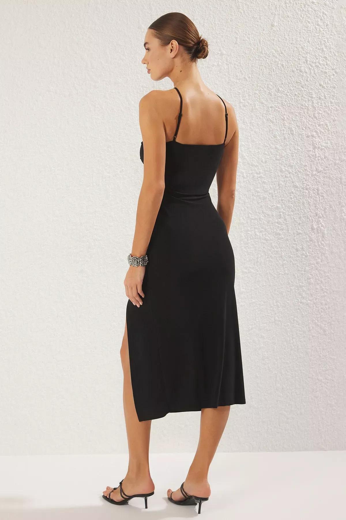 Black Bodycon Midi Dress, , large image number 3