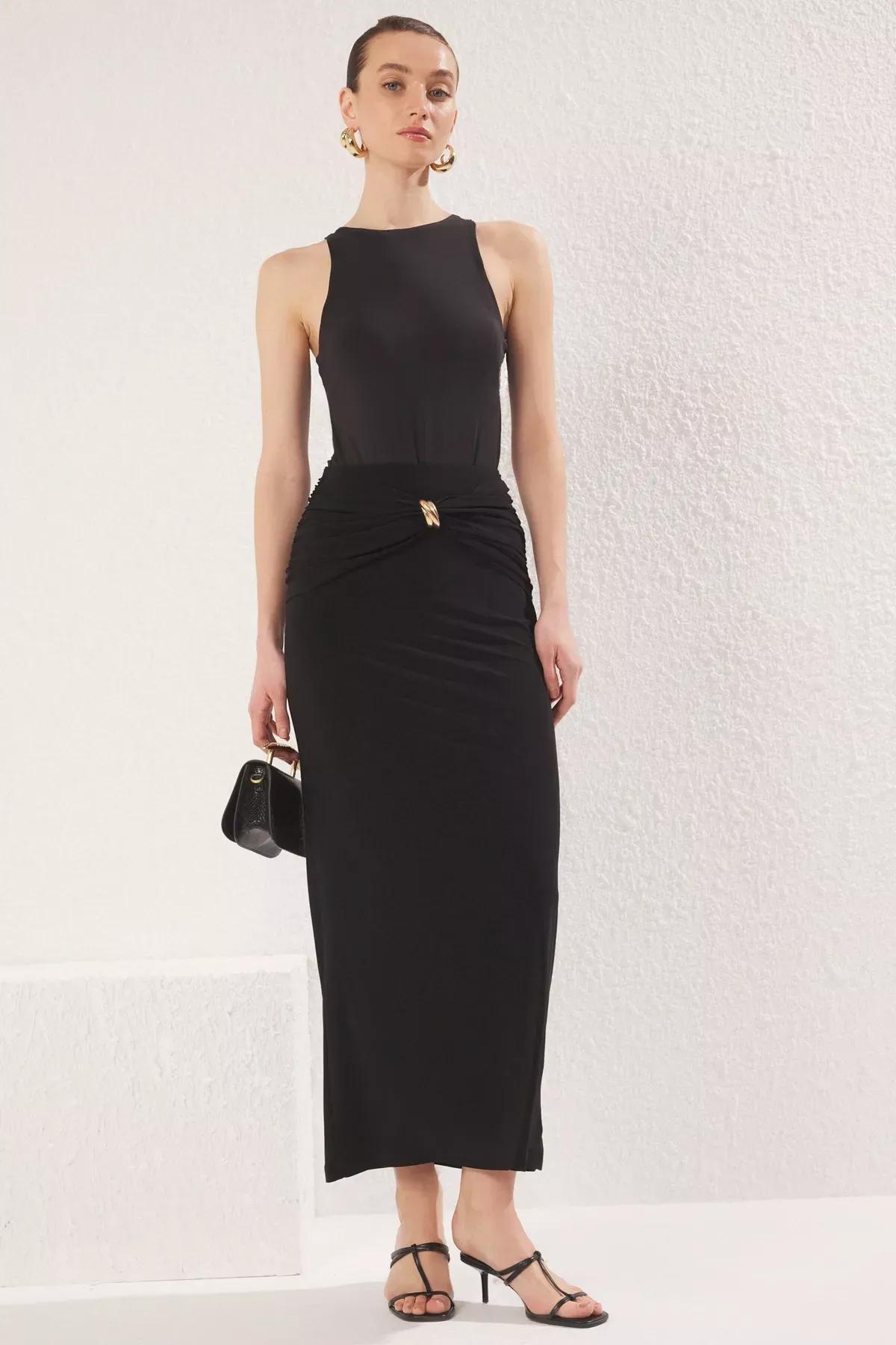 Black Gold Knit Fish Skirt, , large image number 2