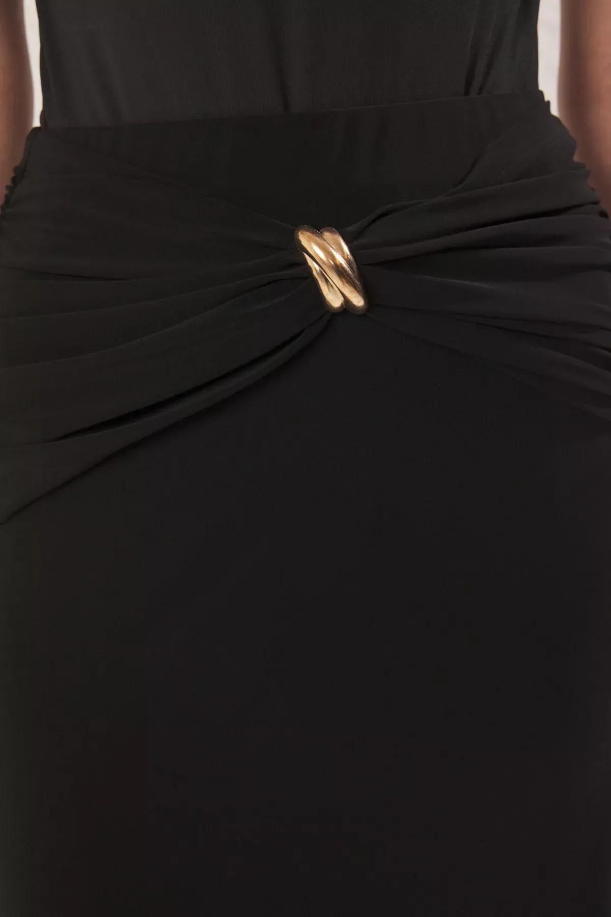 Black Gold Knit Fish Skirt, , large image number 3