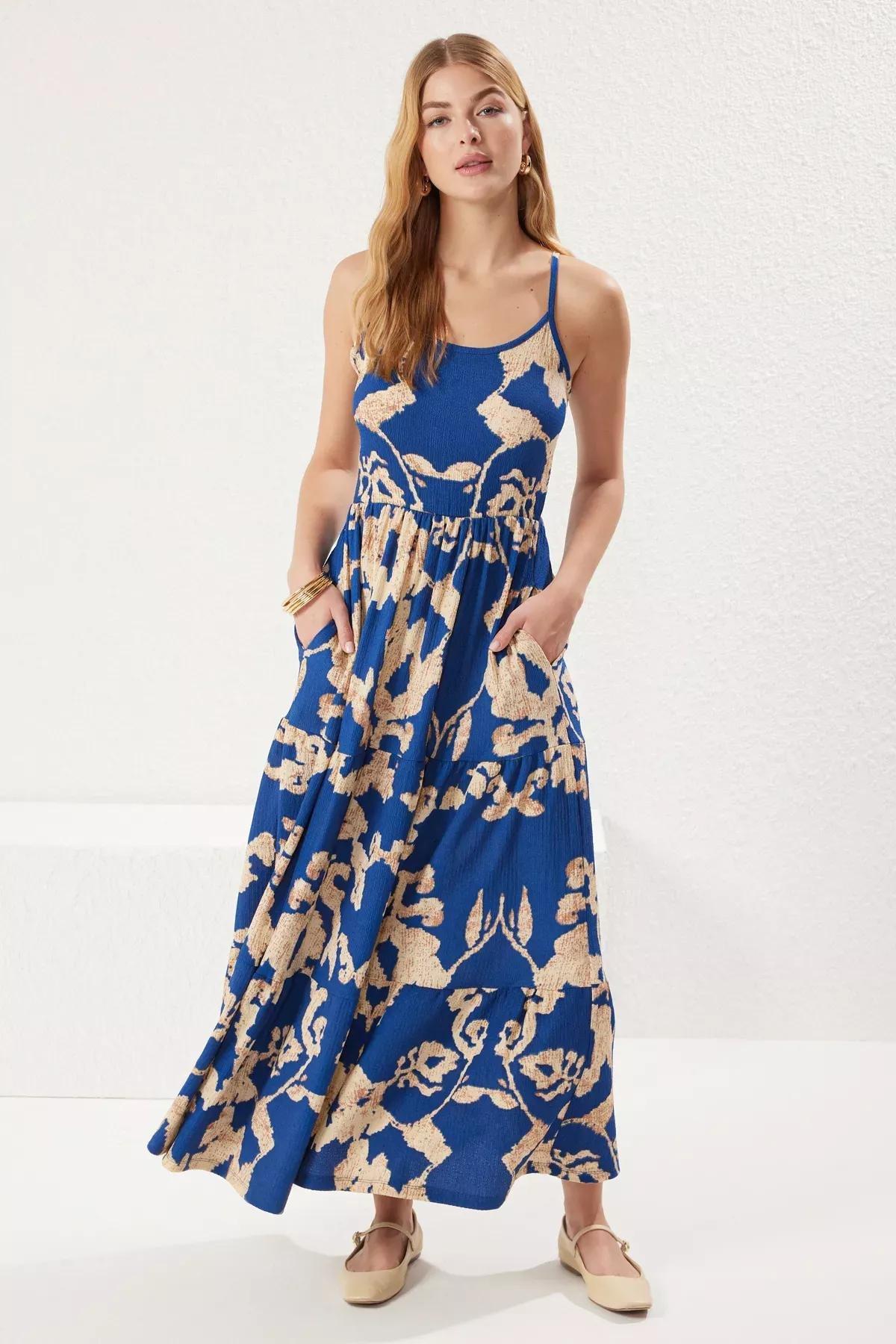 Printed Abstract Skater Maxi Dress, , large image number 0