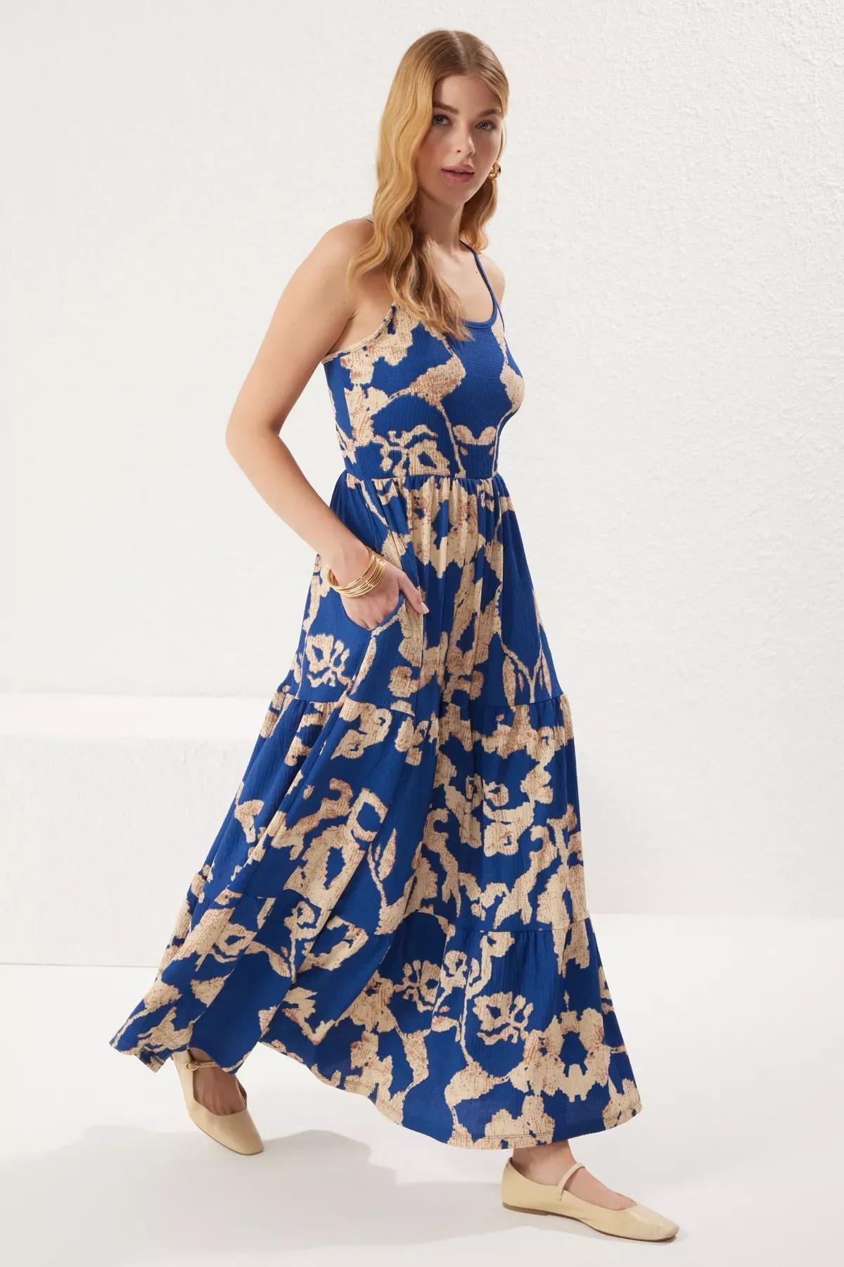 Printed Abstract Skater Maxi Dress, , large image number 1
