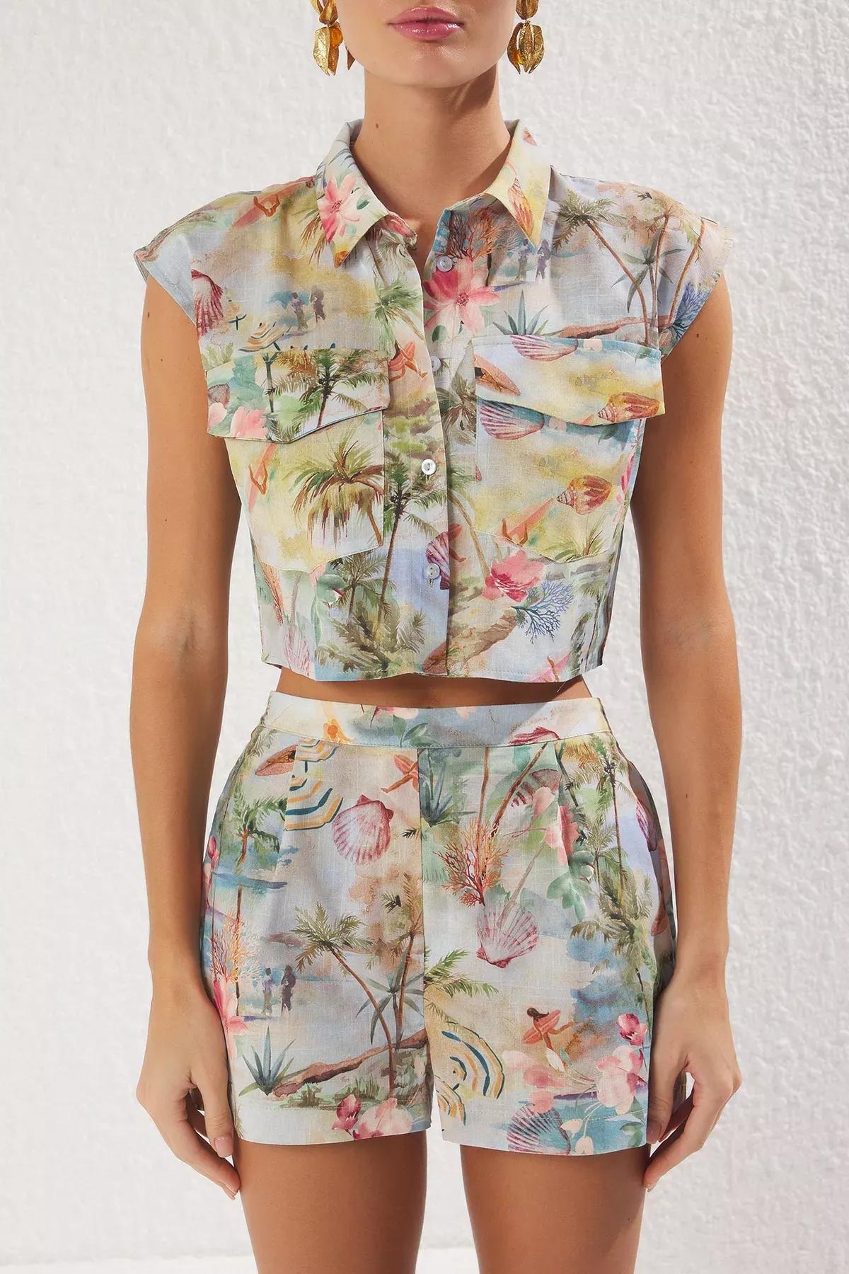 Multicolour Patterned Flamed Cotton Co-Ord Set, Very colorful, large image number 3