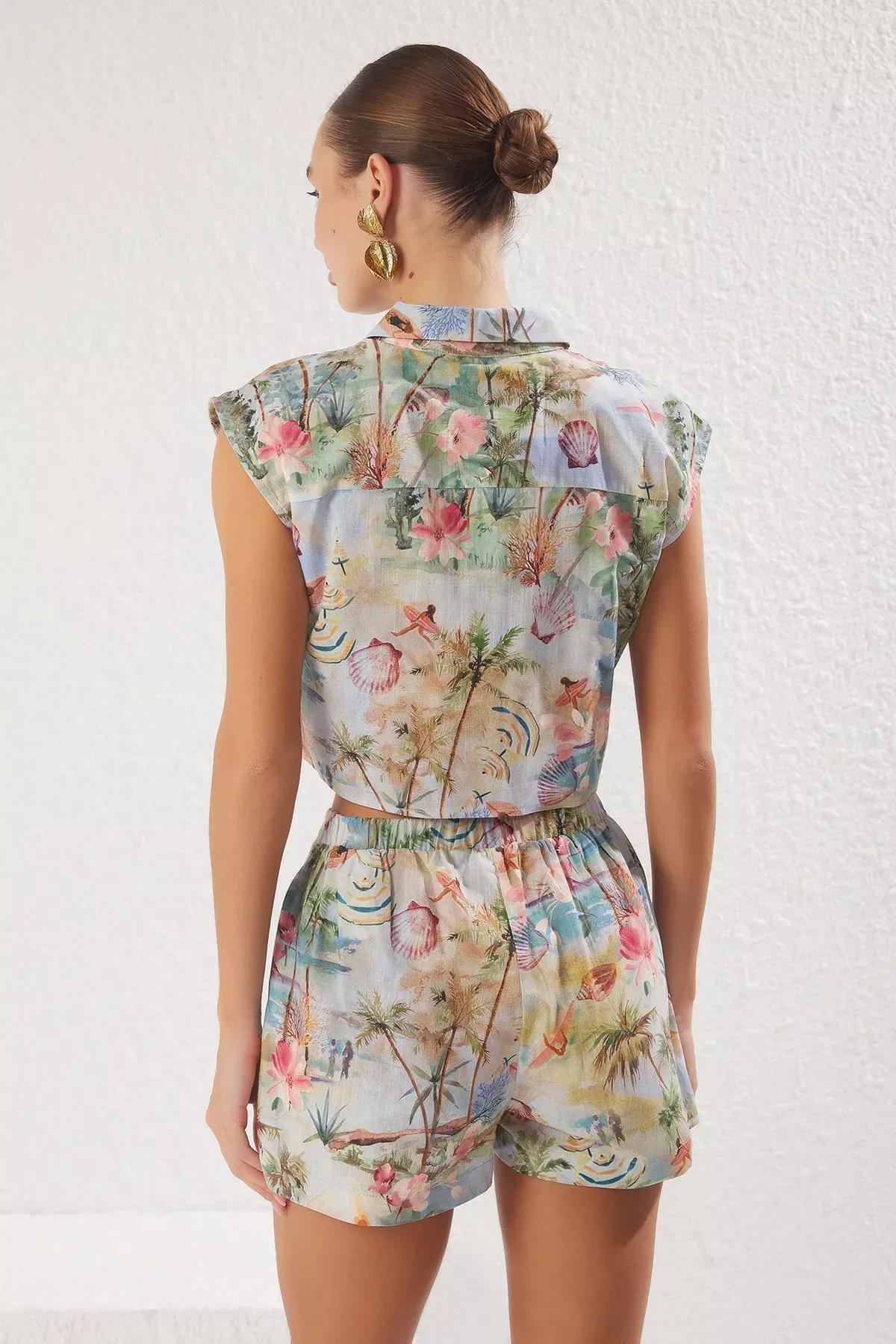 Multicolour Patterned Flamed Cotton Co-Ord Set, Very colorful, large image number 4