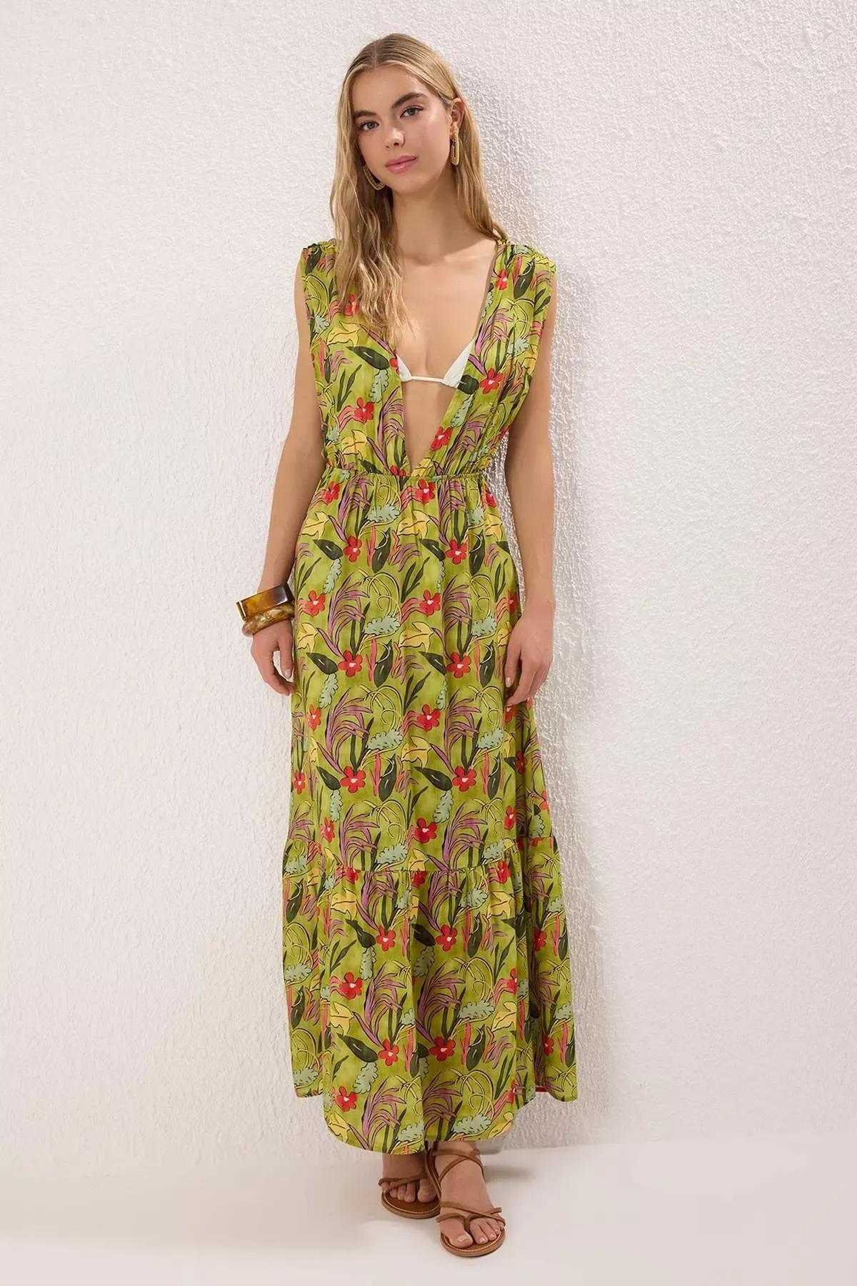 Multicolour Floral Maxi Dress, Very colorful, large image number 1